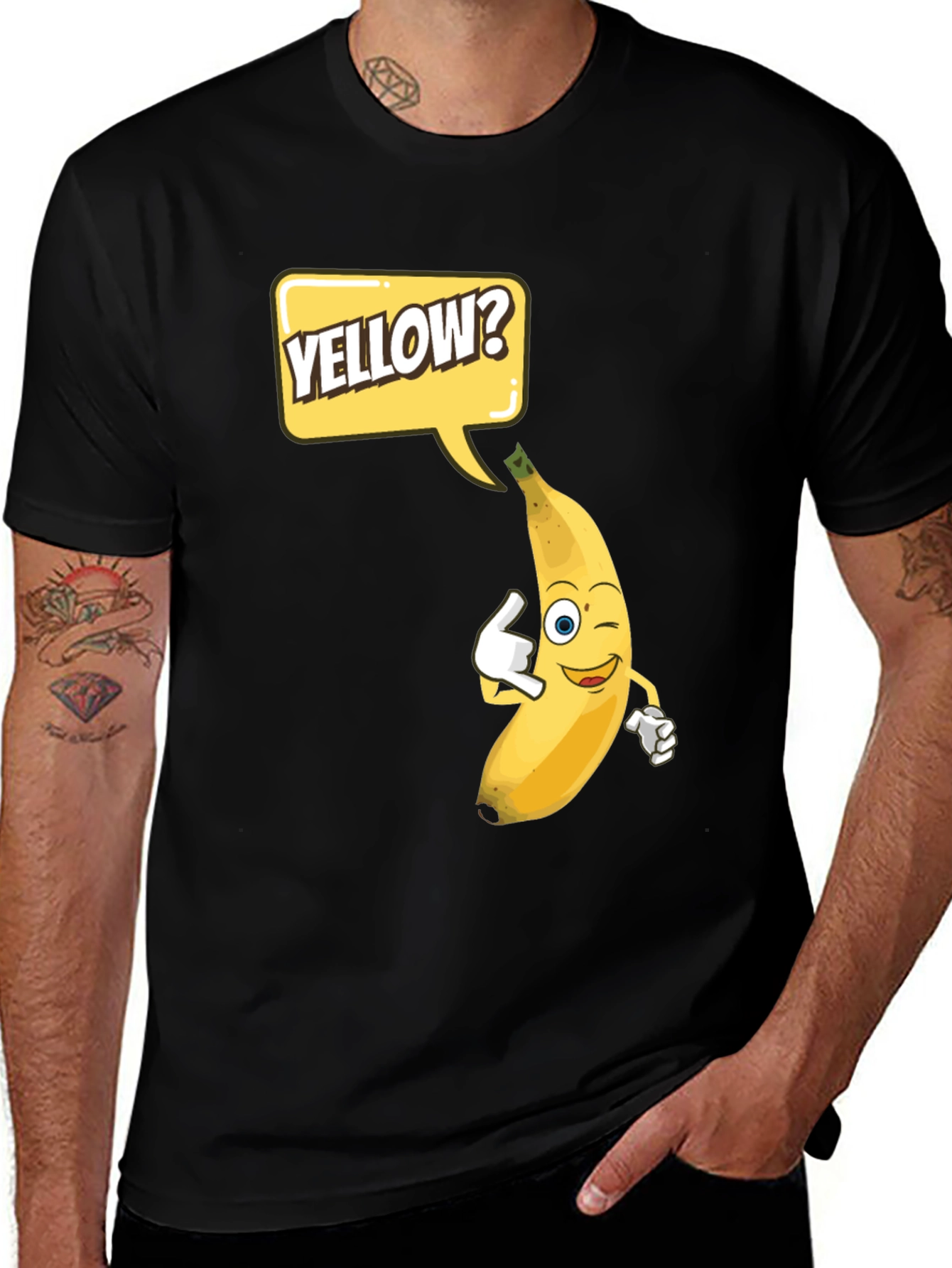 Variant 16 of Funny Yellow Banana T-Shirt - Cartoon Design