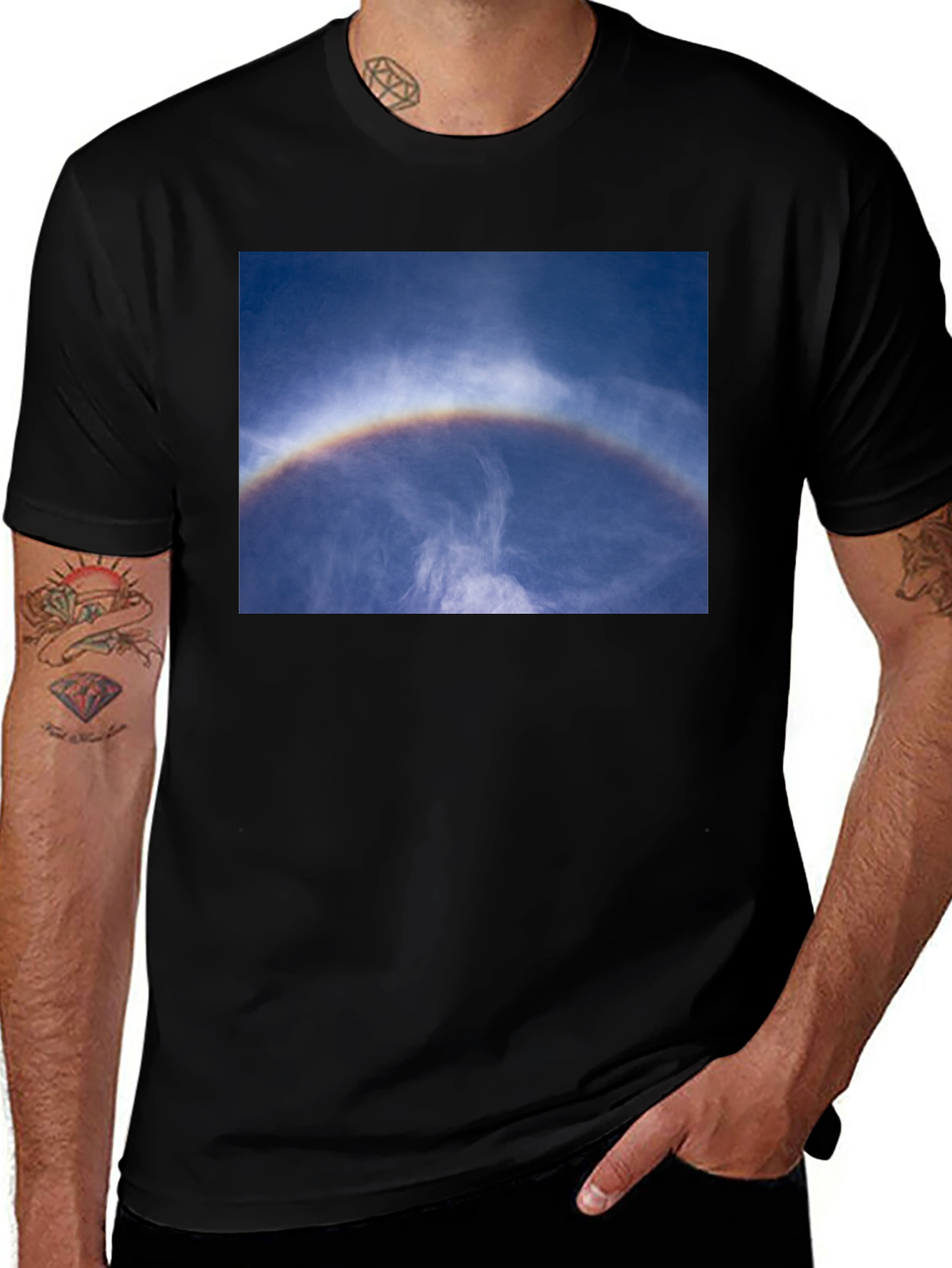 Halo Sky Graphic Black T-Shirt