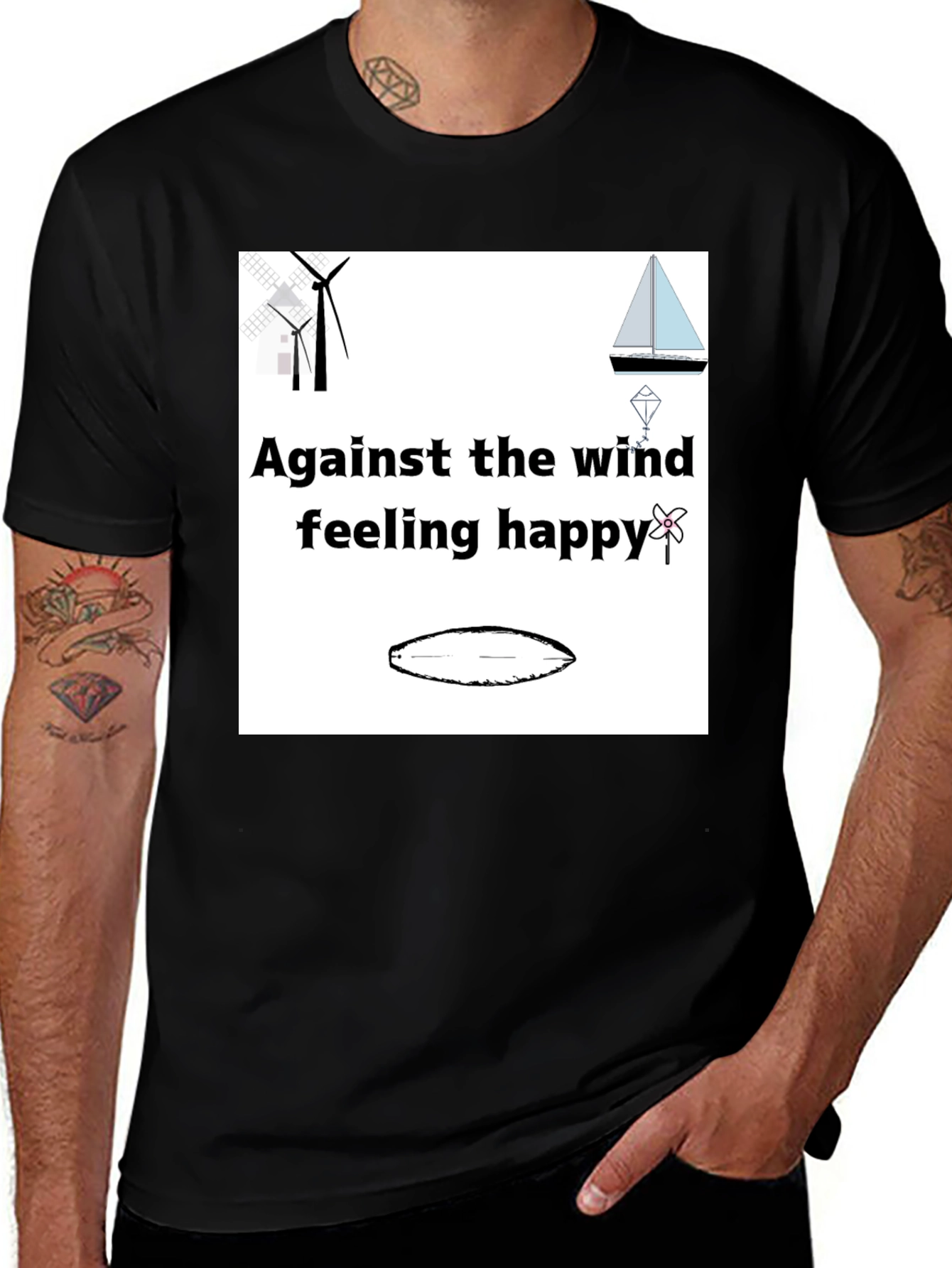 Variant 14 of Against the Wind Happy Sailing T-Shirt