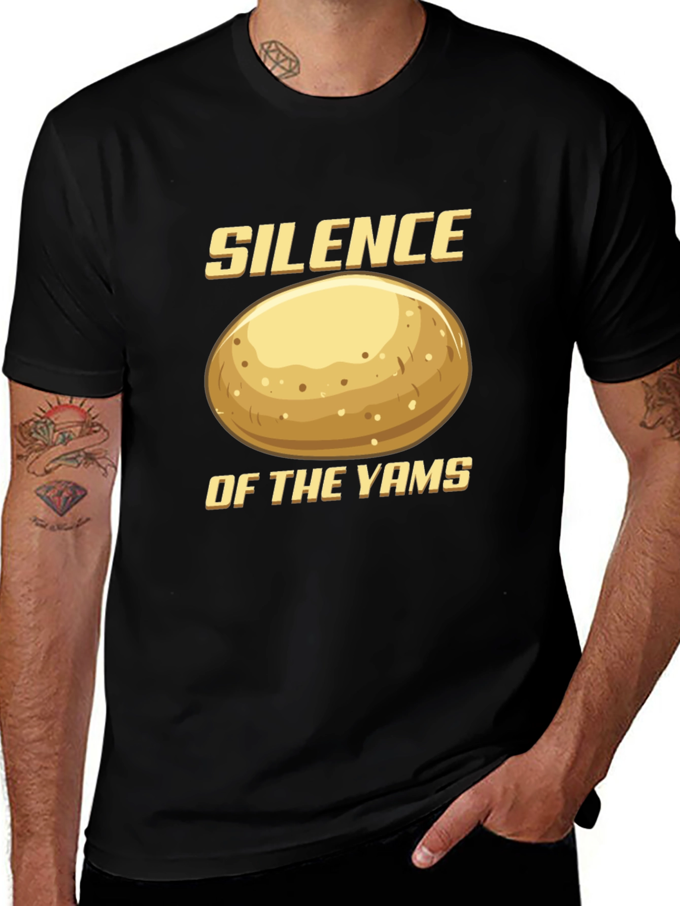 Variant 24 of Silence of the Yams T-Shirt - Funny Food Pun Tee