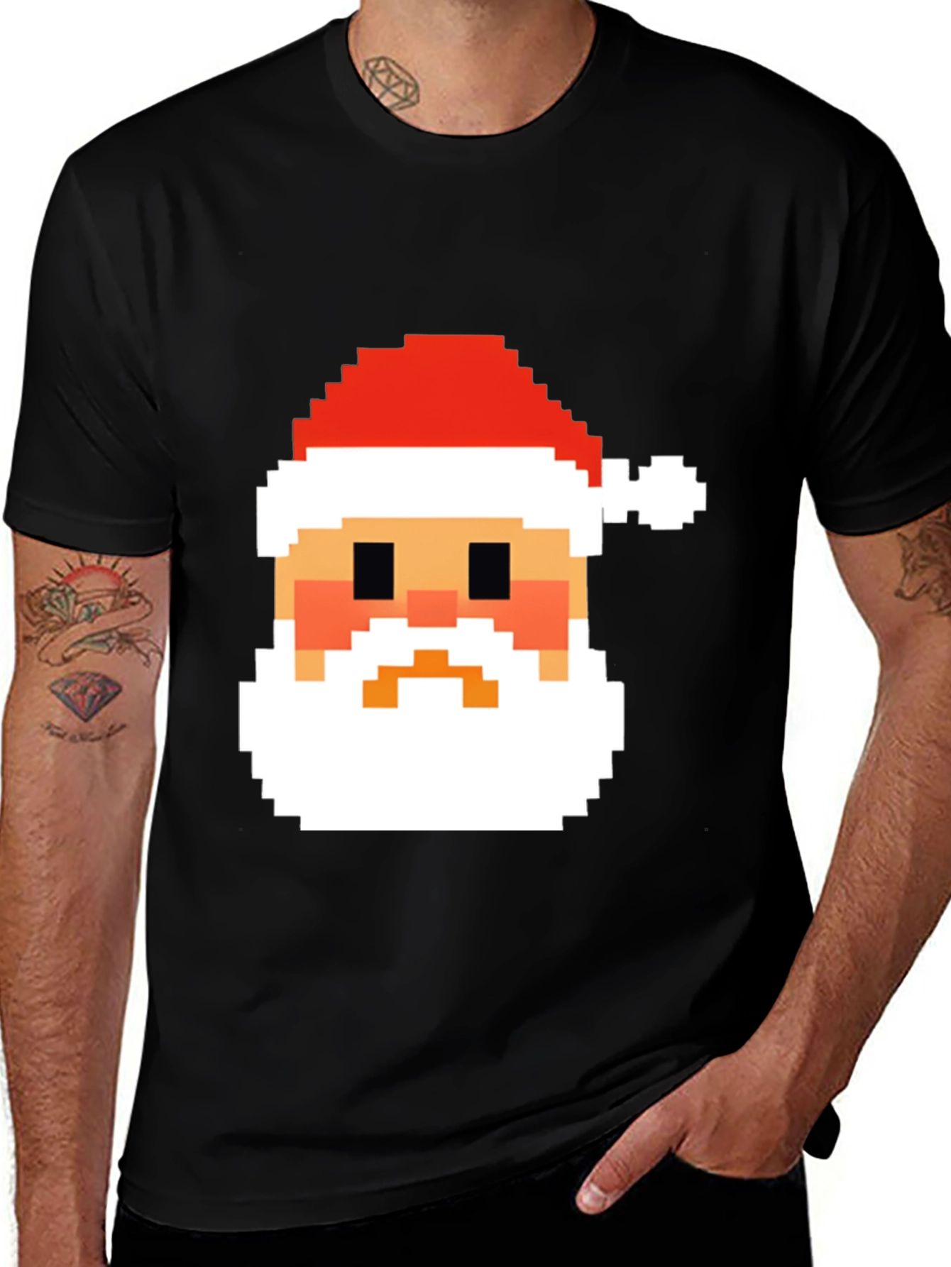 Pixel Santa T-Shirt - Holiday Cheer