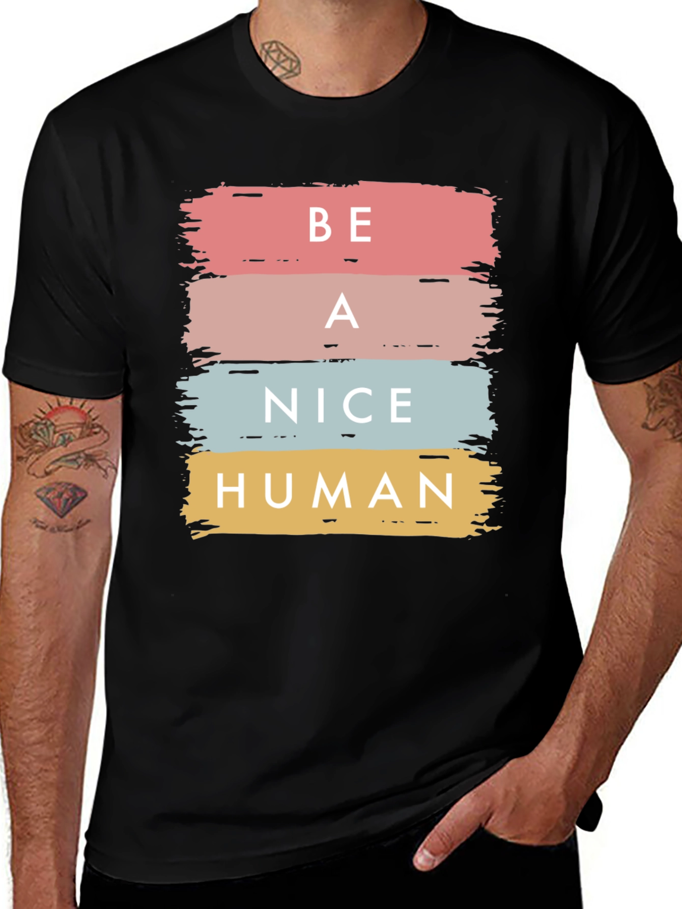 Variant 18 of Be A Nice Human Graphic Tee - Unisex Black T-Shirt