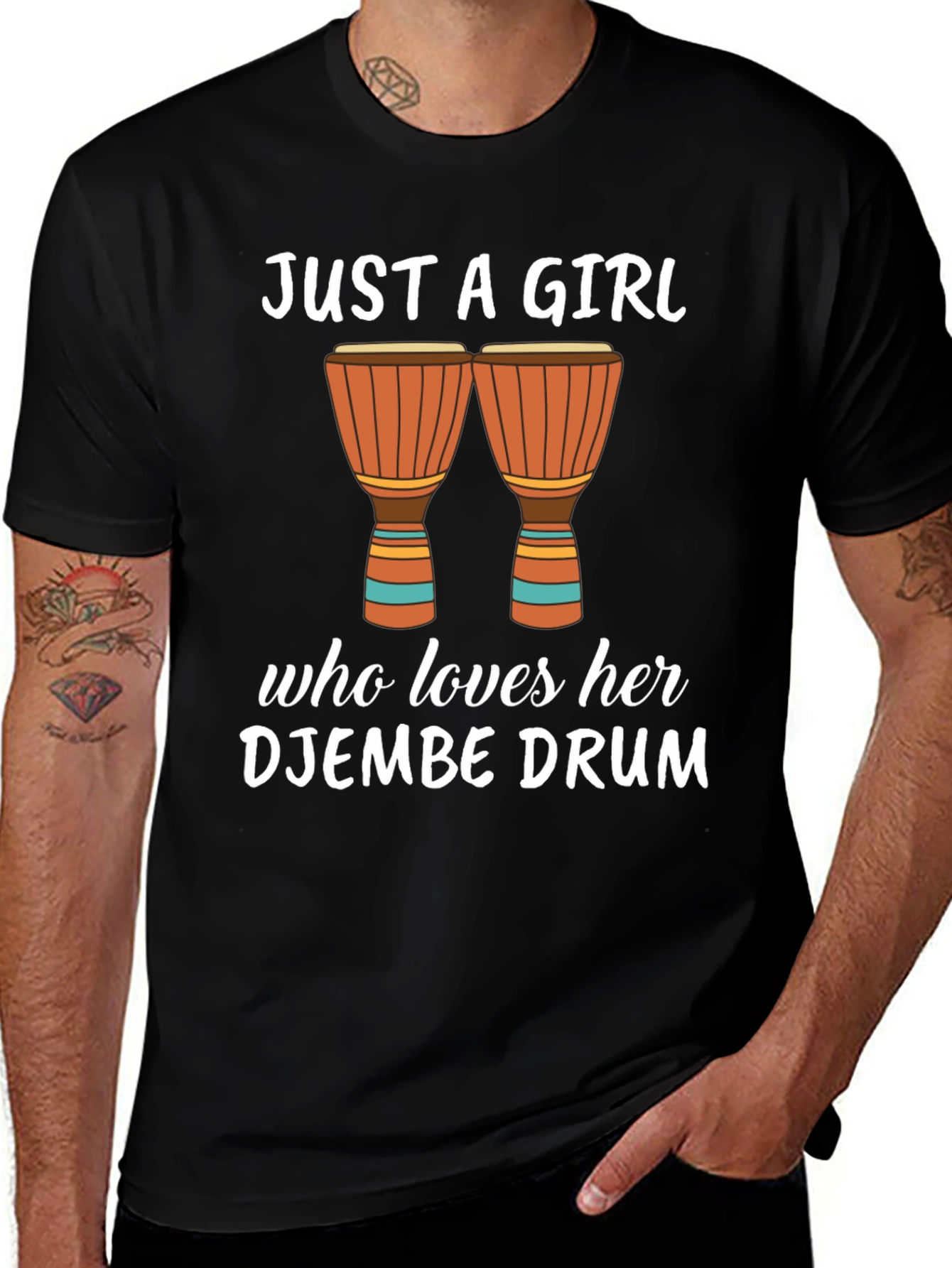 Variant 21 of Just A Girl Djembe Drum T-Shirt