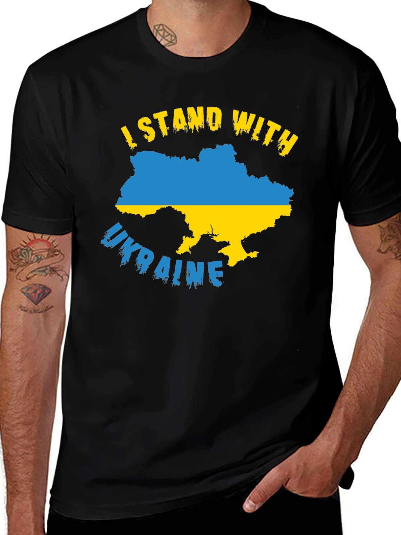 Ukraine Flag T-Shirt: I Stand With Ukraine Support