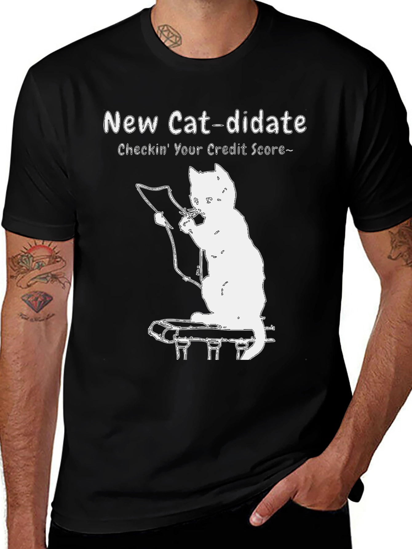 Black New Cat-didate Credit Score Tee main image