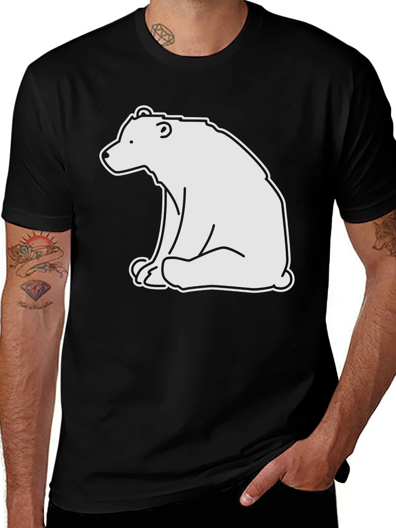 Variant 22 of Bear Graphic Black T-Shirt - Casual Comfort