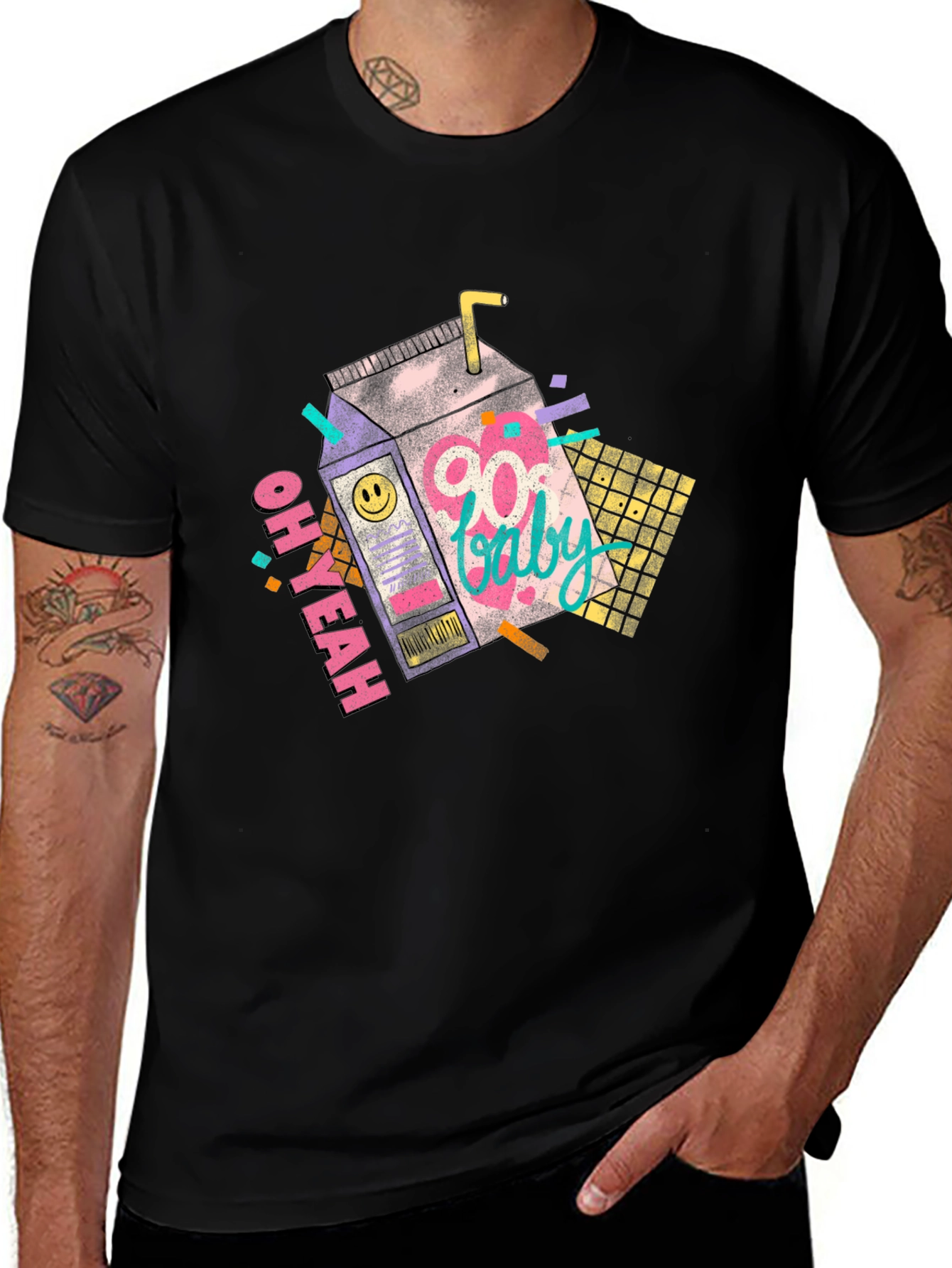 Variant 27 of Retro 90s Baby Black T-Shirt