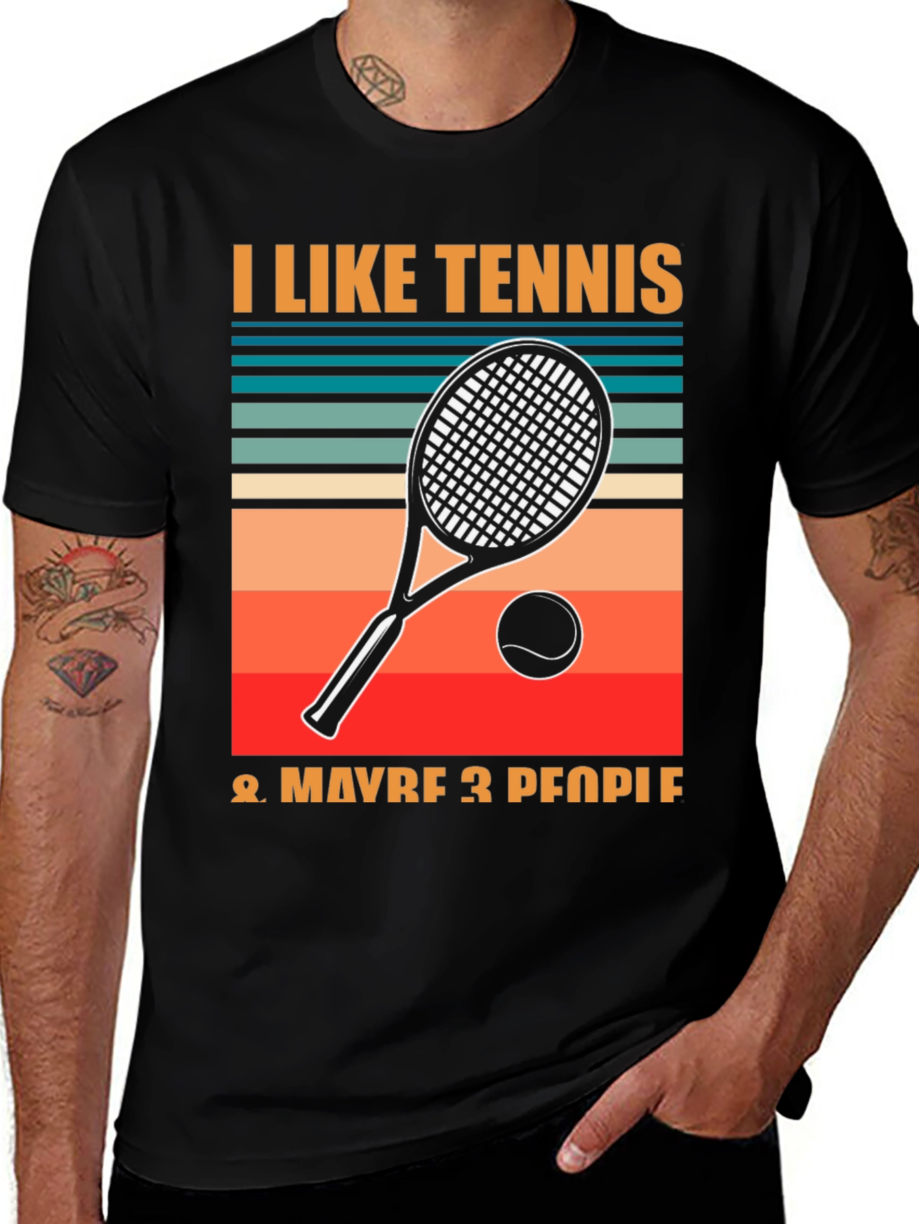 Variant 15 of I Like Tennis & Maybe 3 People Graphic T-Shirt