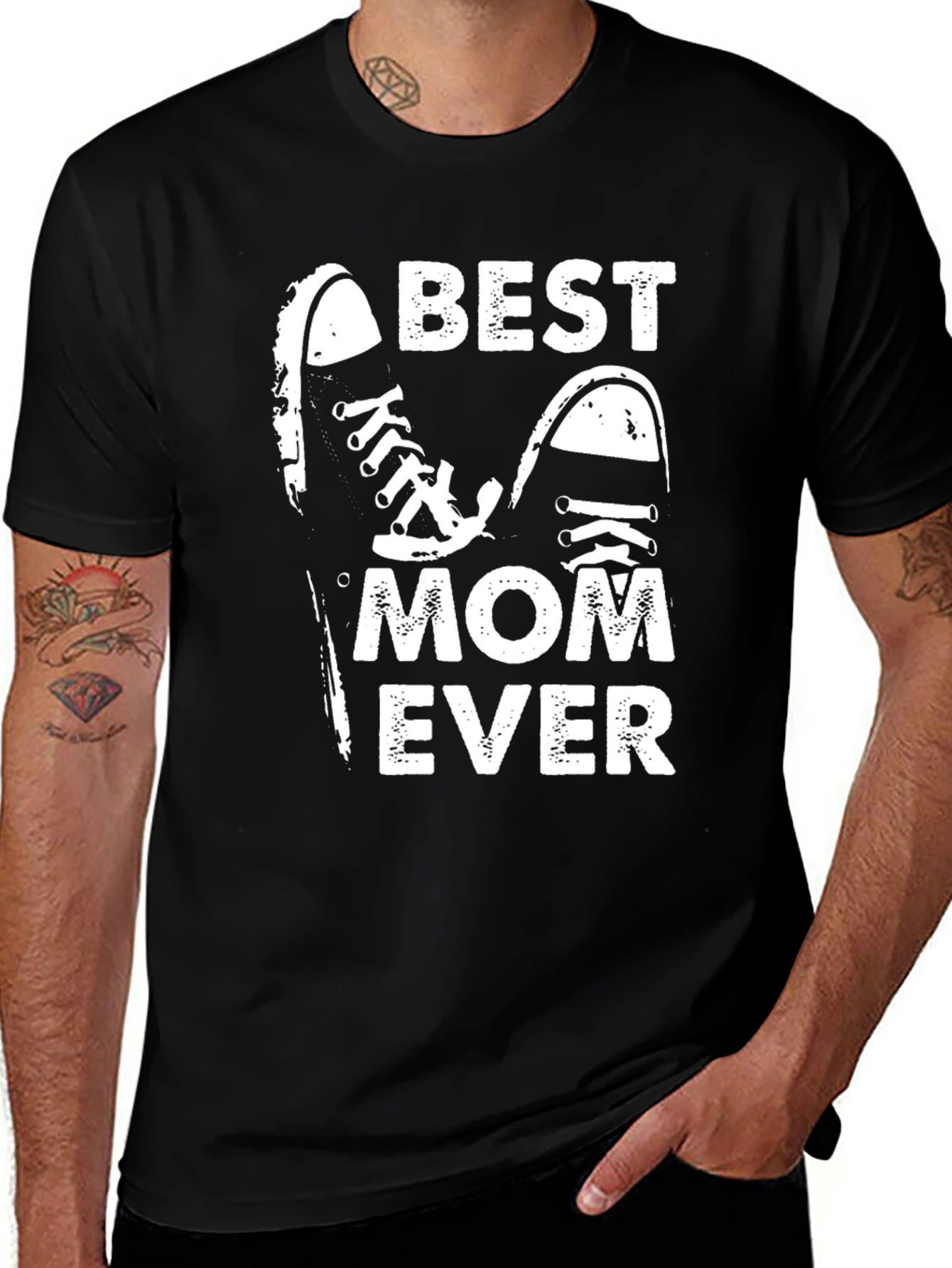 Variant 13 of Best Mom Ever Graphic Tee - Casual Black T-Shirt