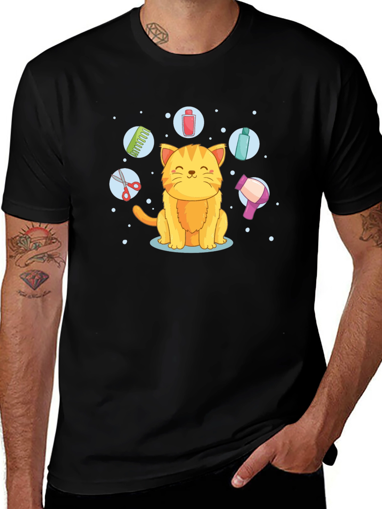 Variant 11 of Cat Groomer T-Shirt - Cute Kitten Design