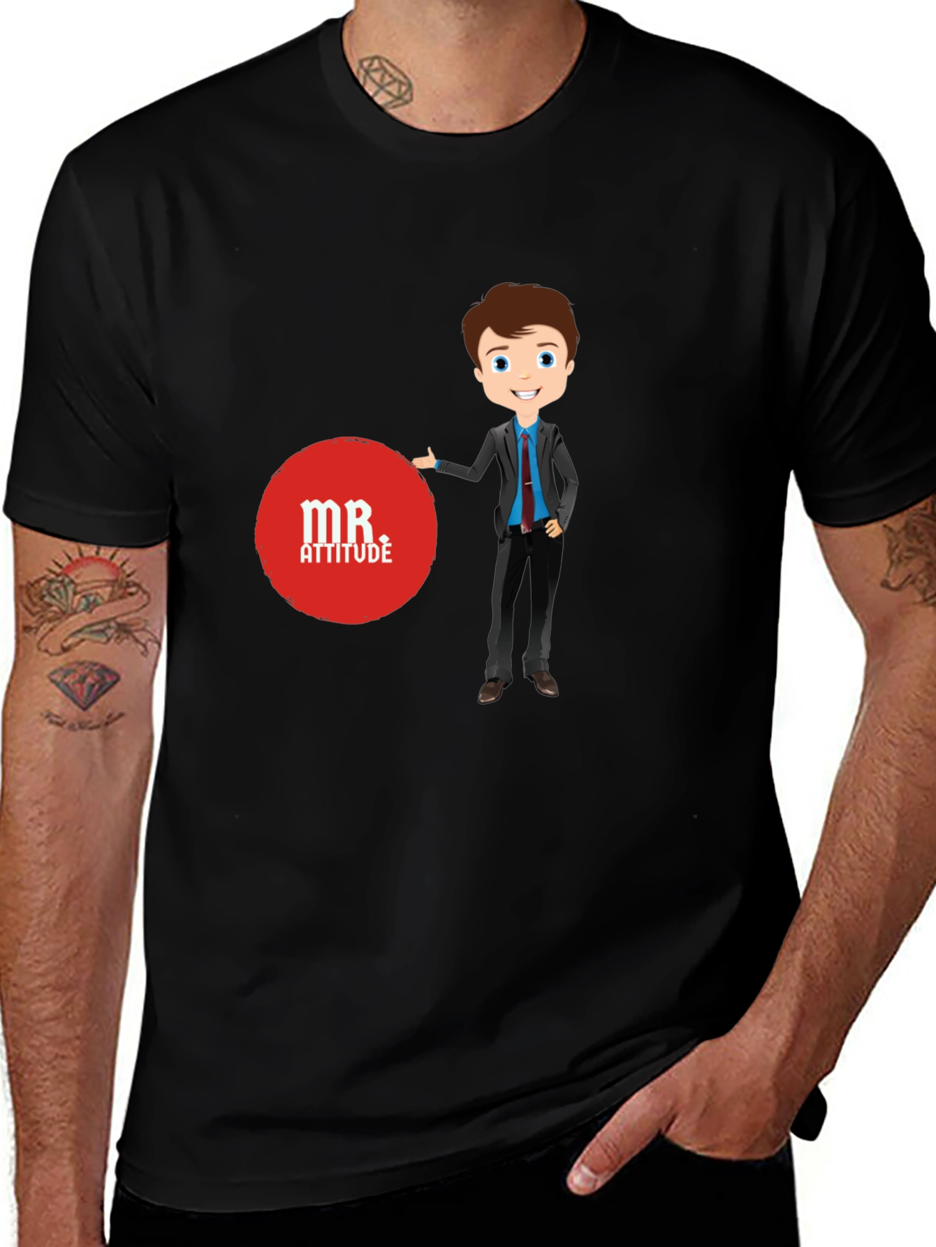 Variant 16 of Mr. Attitude Graphic Tee - Stylish Black T-Shirt