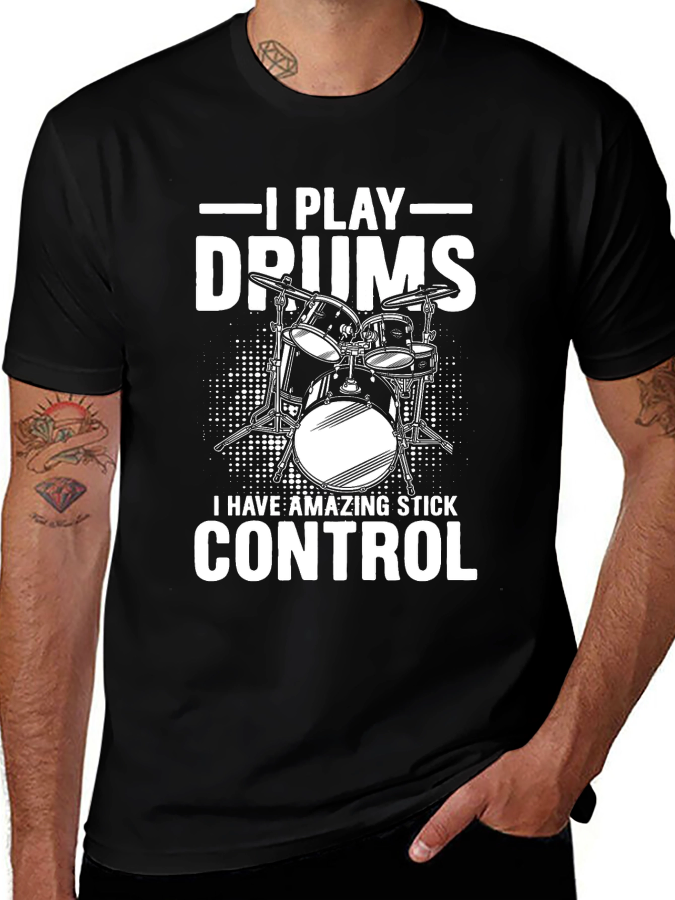 Variant 26 of I Play Drums Stick Control Graphic Tee
