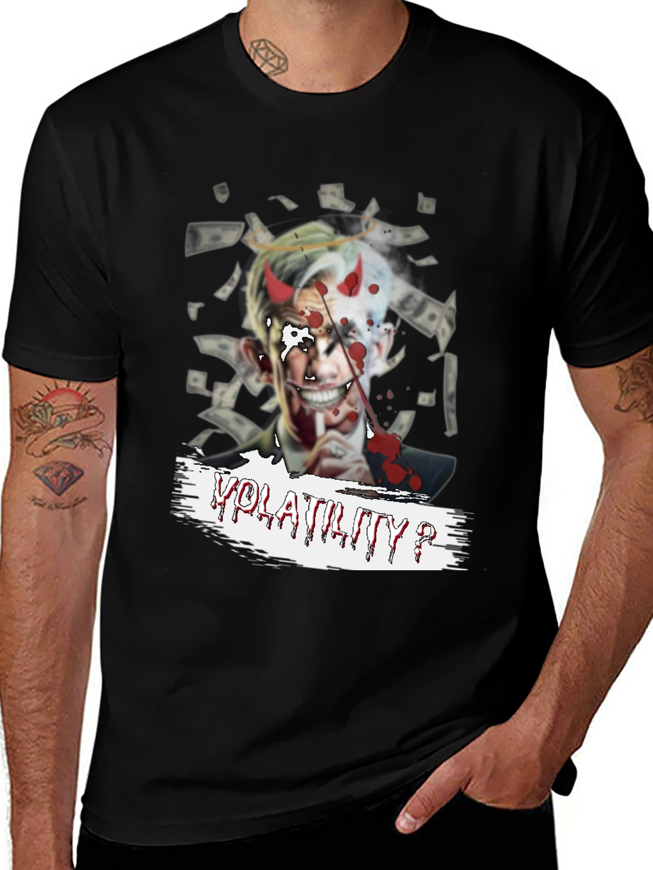 Variant 26 of Volatility? Graphic Print Black T-Shirt