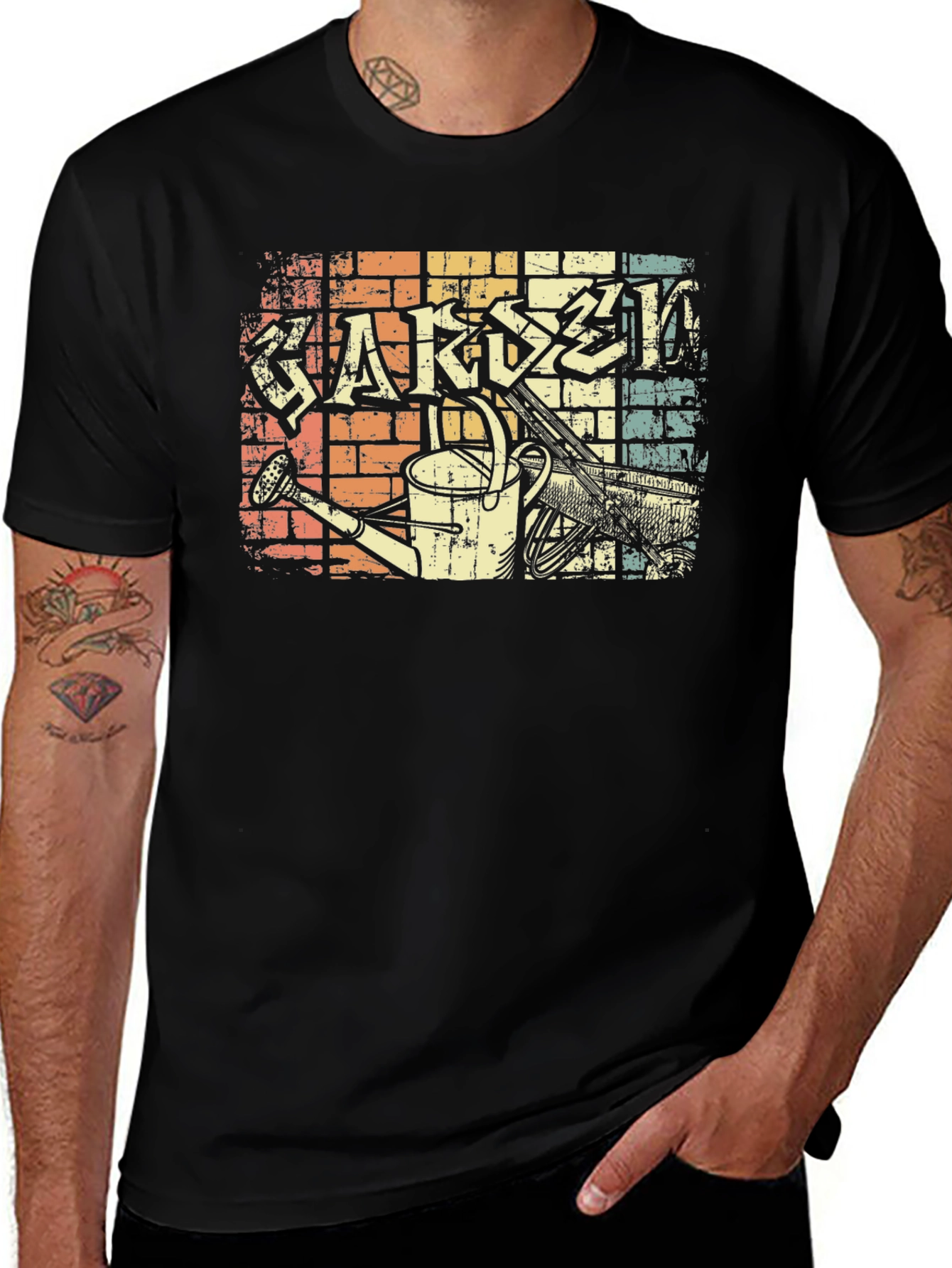 Variant 17 of Vintage Garden T-Shirt - Gardening Tools Design