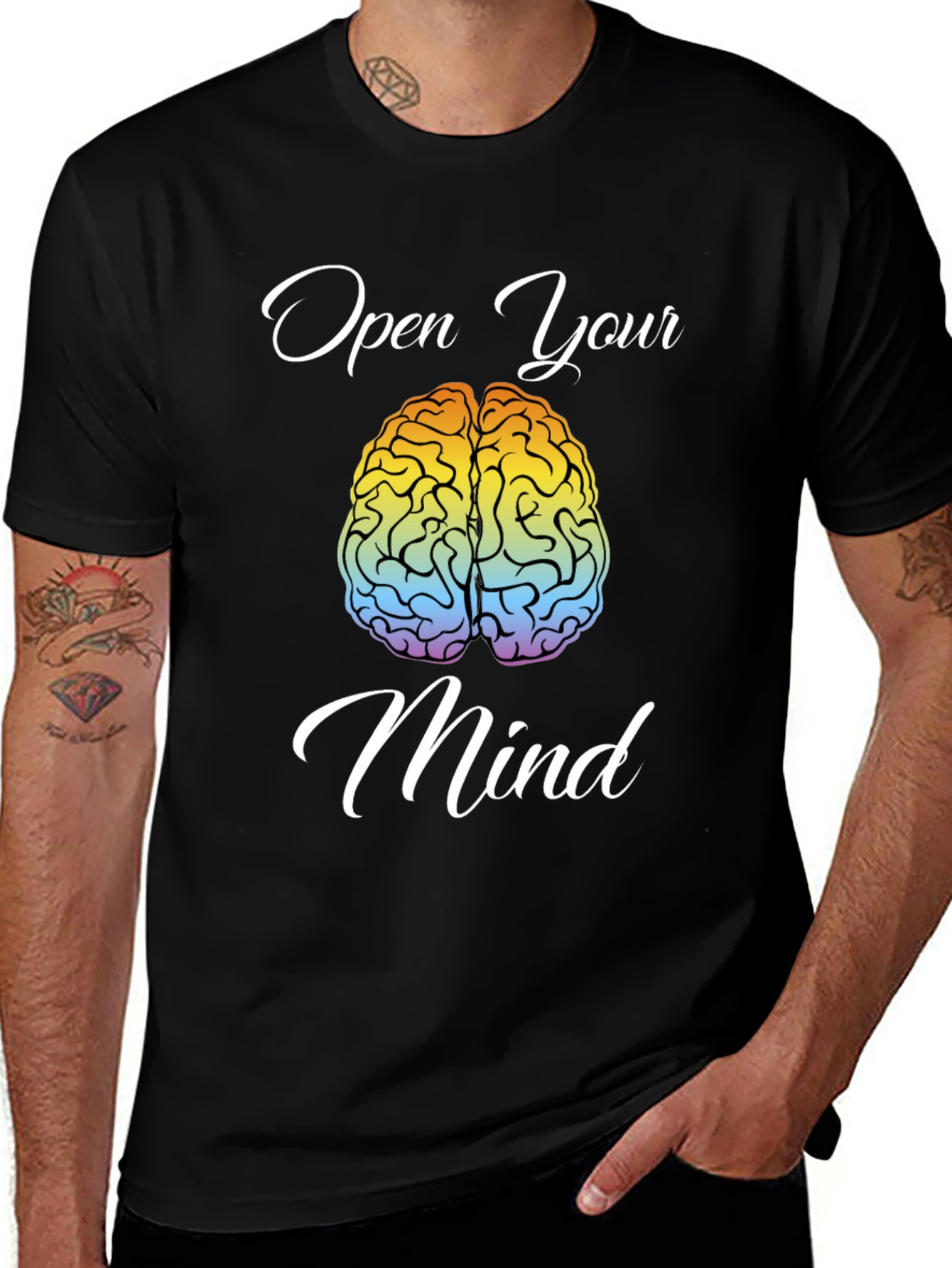 Open Your Mind Brain Graphic T-Shirt