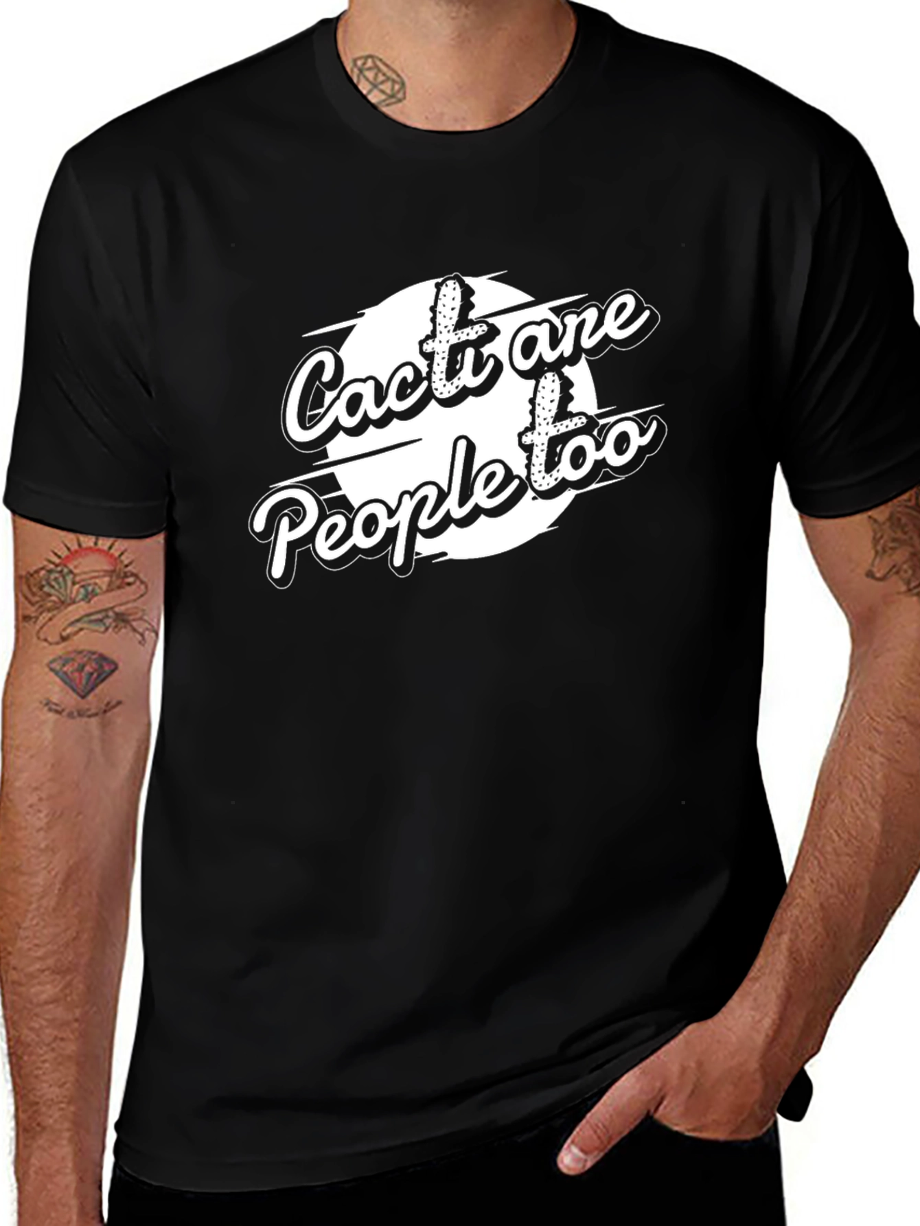 Variant 21 of Cacti Are People Too Funny Graphic Tee