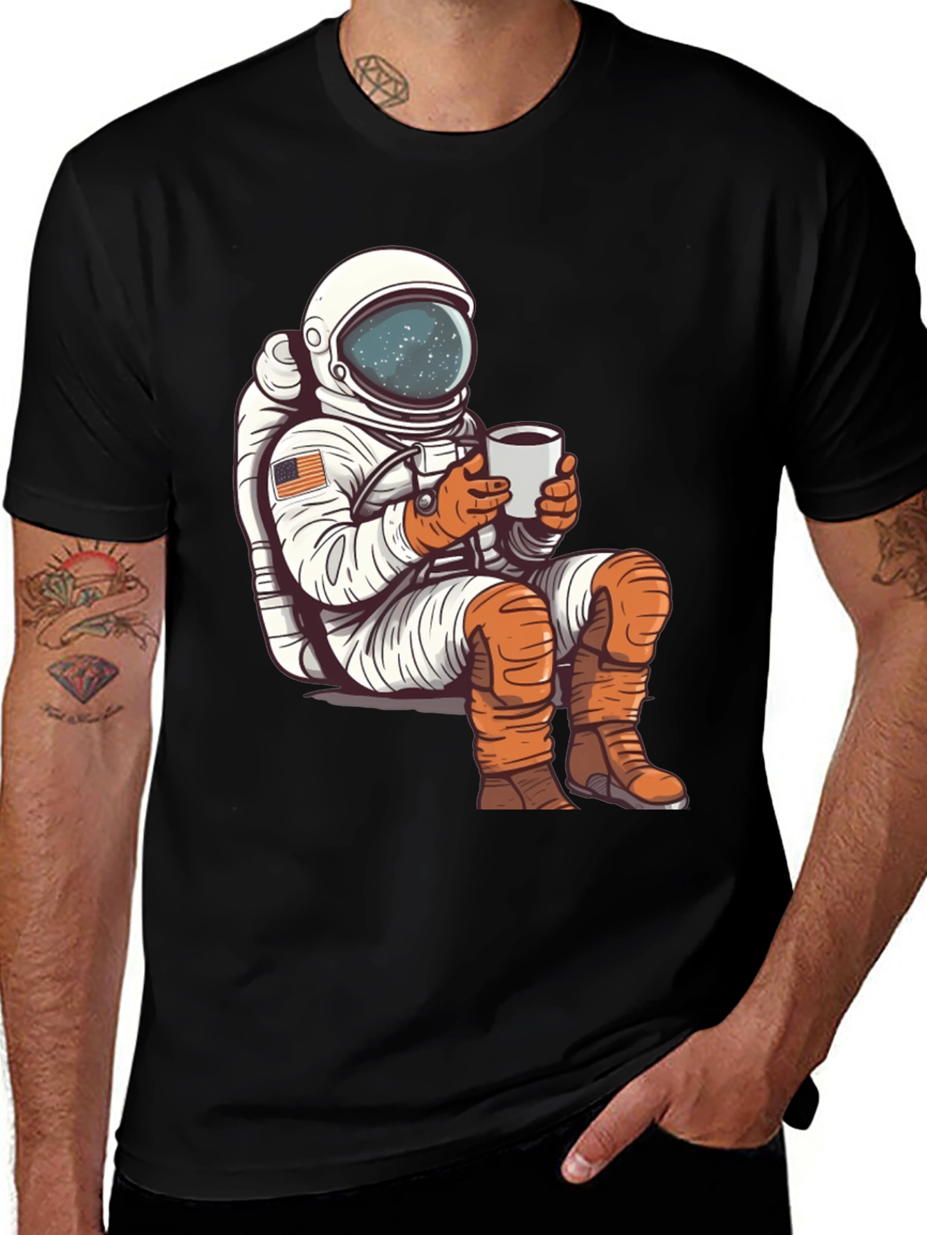 Variant 24 of Astronaut Coffee Break Graphic Tee