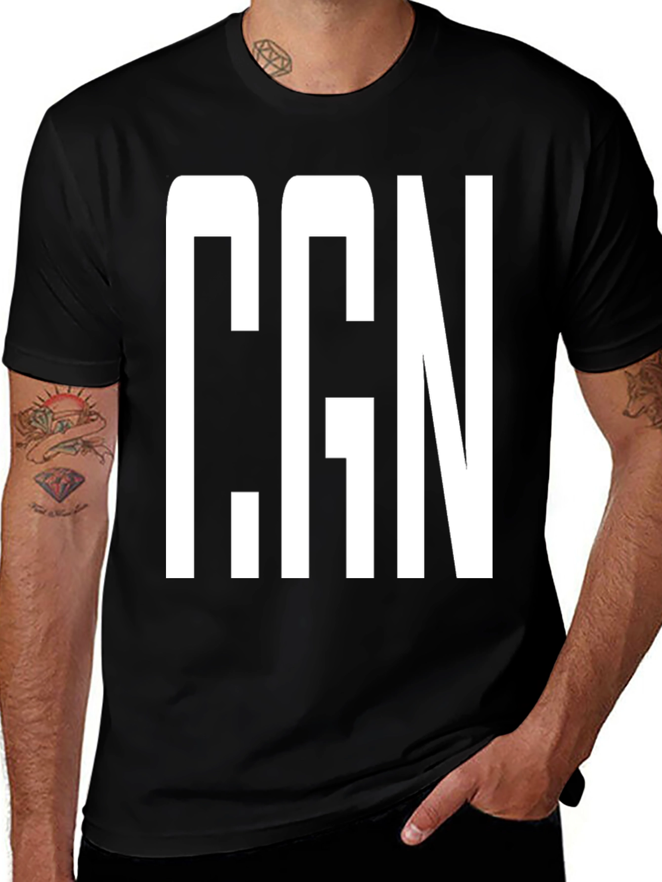 Variant 6 of Bold CGN Graphic Tee - Black Cotton T-Shirt
