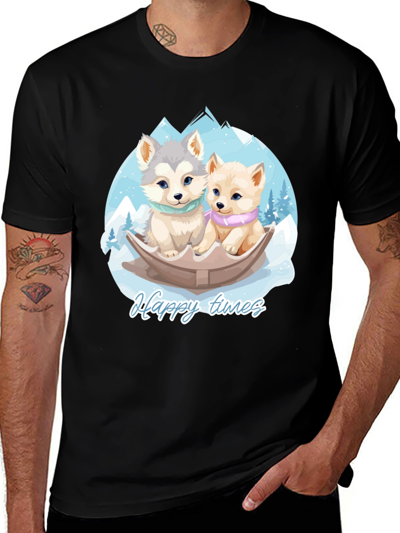 Variant 18 of Happy Times Husky Pup T-Shirt