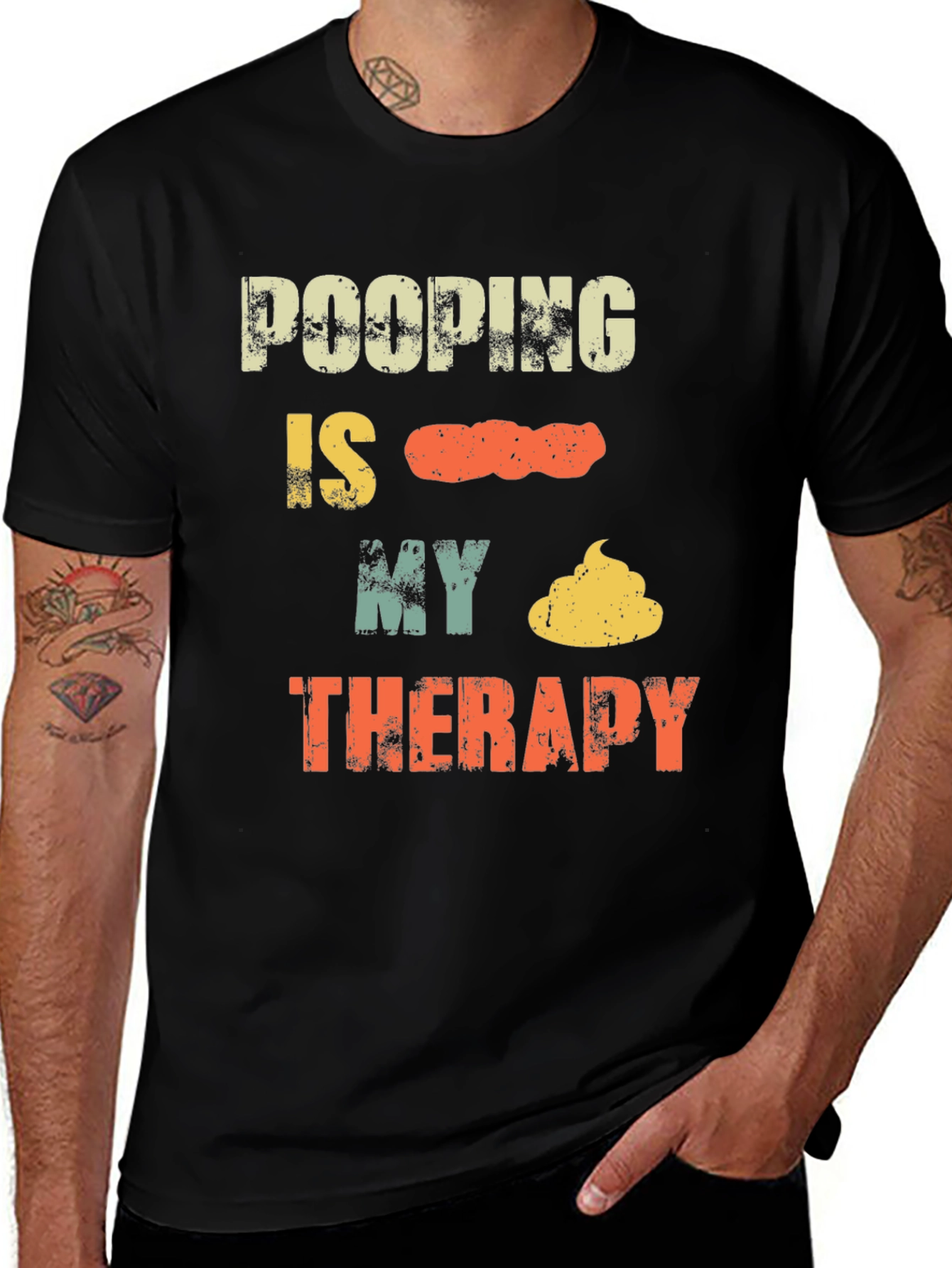 Variant 10 of Pooping is My Therapy Graphic Tee - Funny Adult Humor T-Shirt