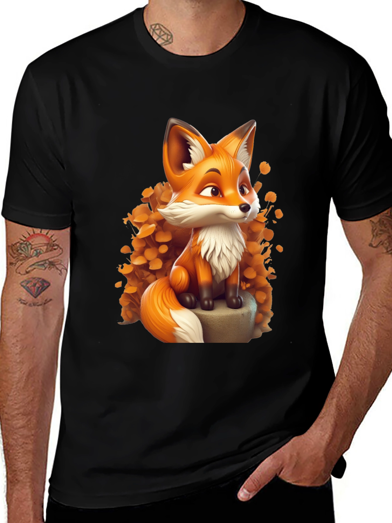Variant 19 of Cartoon Fox Graphic Tee - Stylish & Comfortable