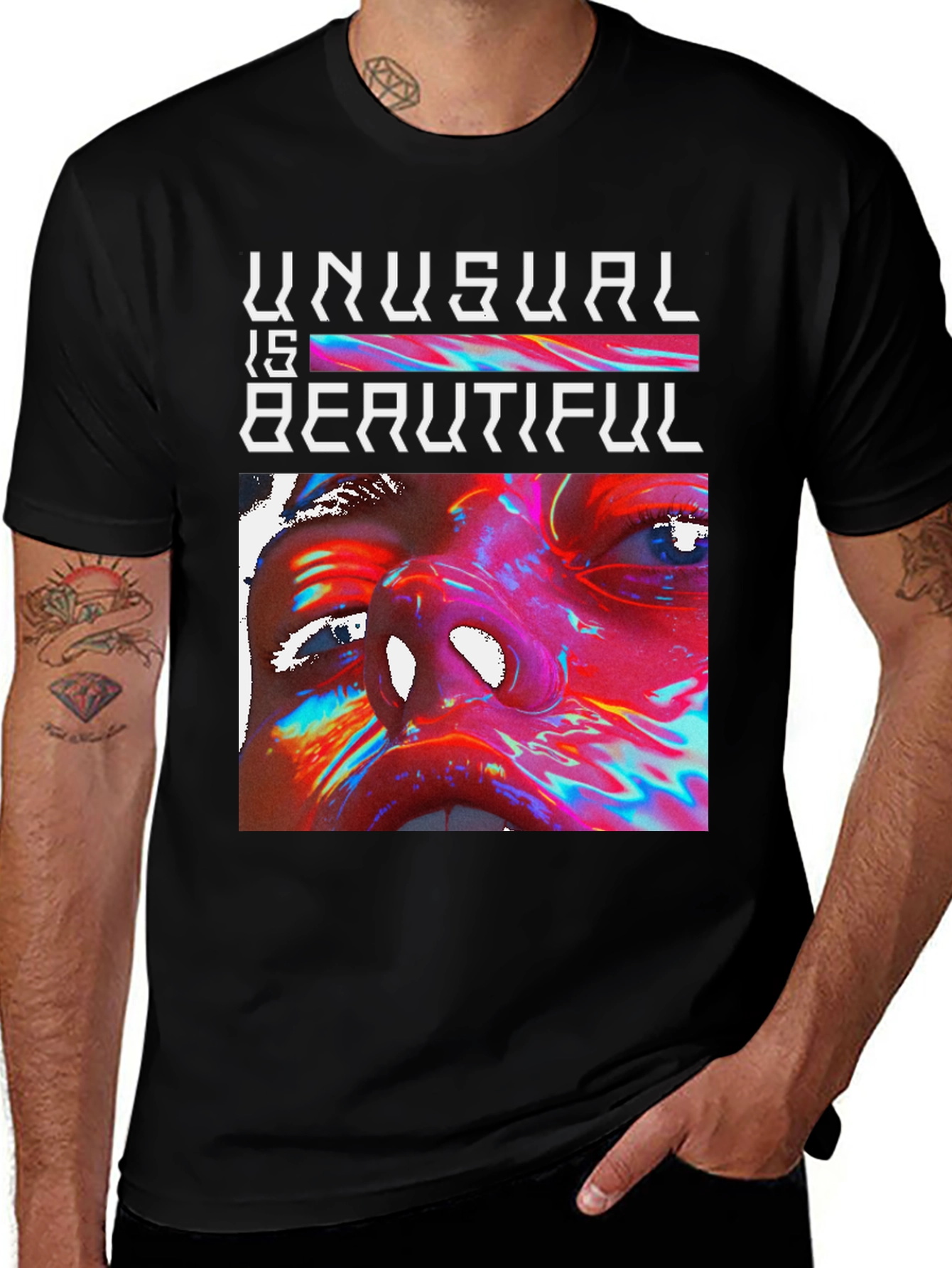 Variant 24 of Unusual is Beautiful Graphic T-Shirt