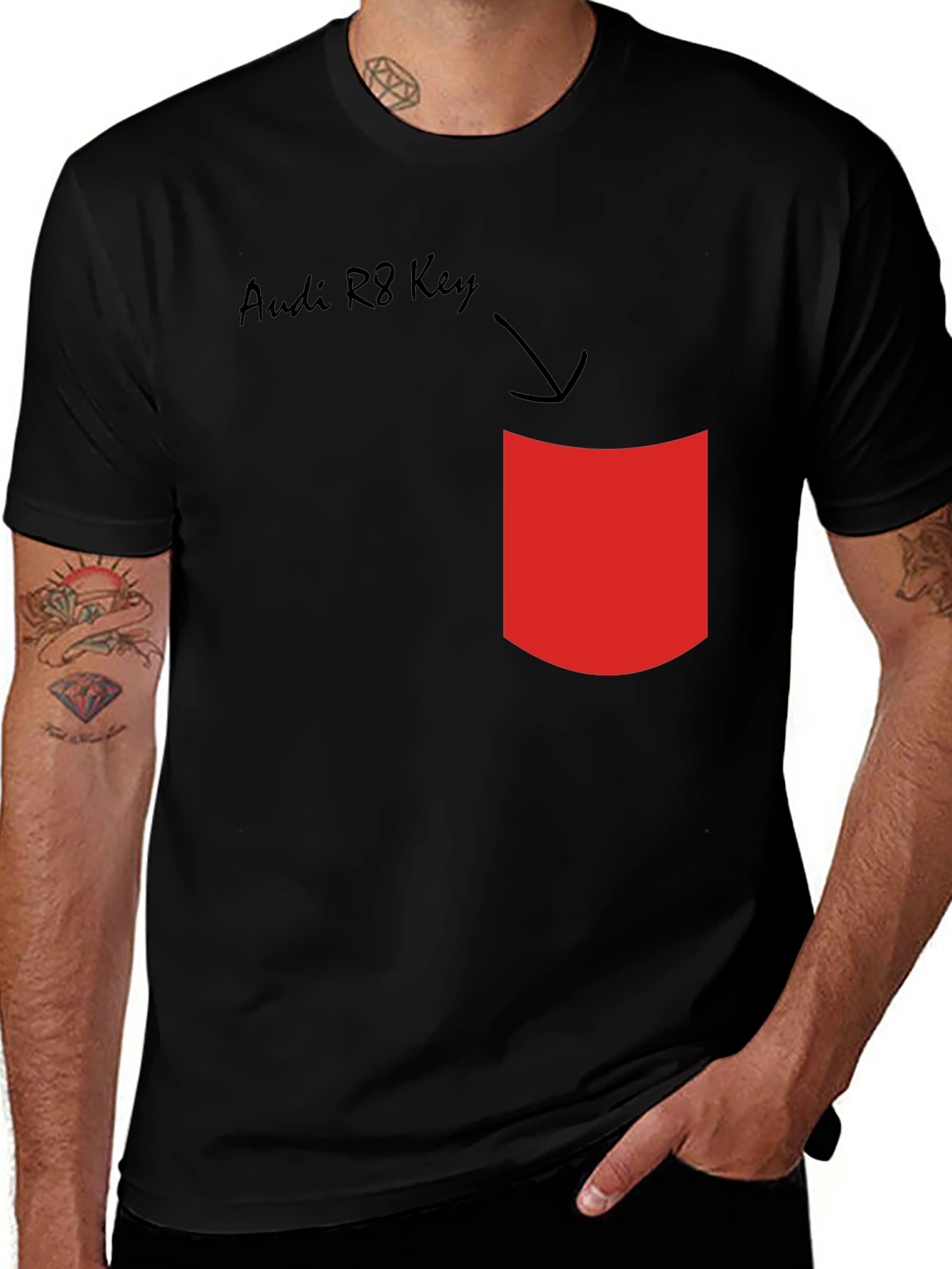 Variant 8 of Audi R8 Key T-Shirt - Novelty Pocket Design