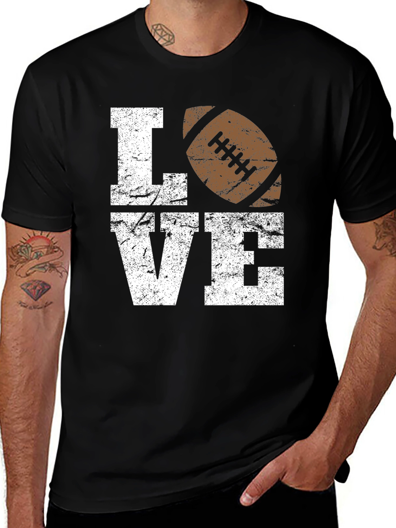 Variant 22 of Football Love Graphic Tee - Perfect for Game Day!