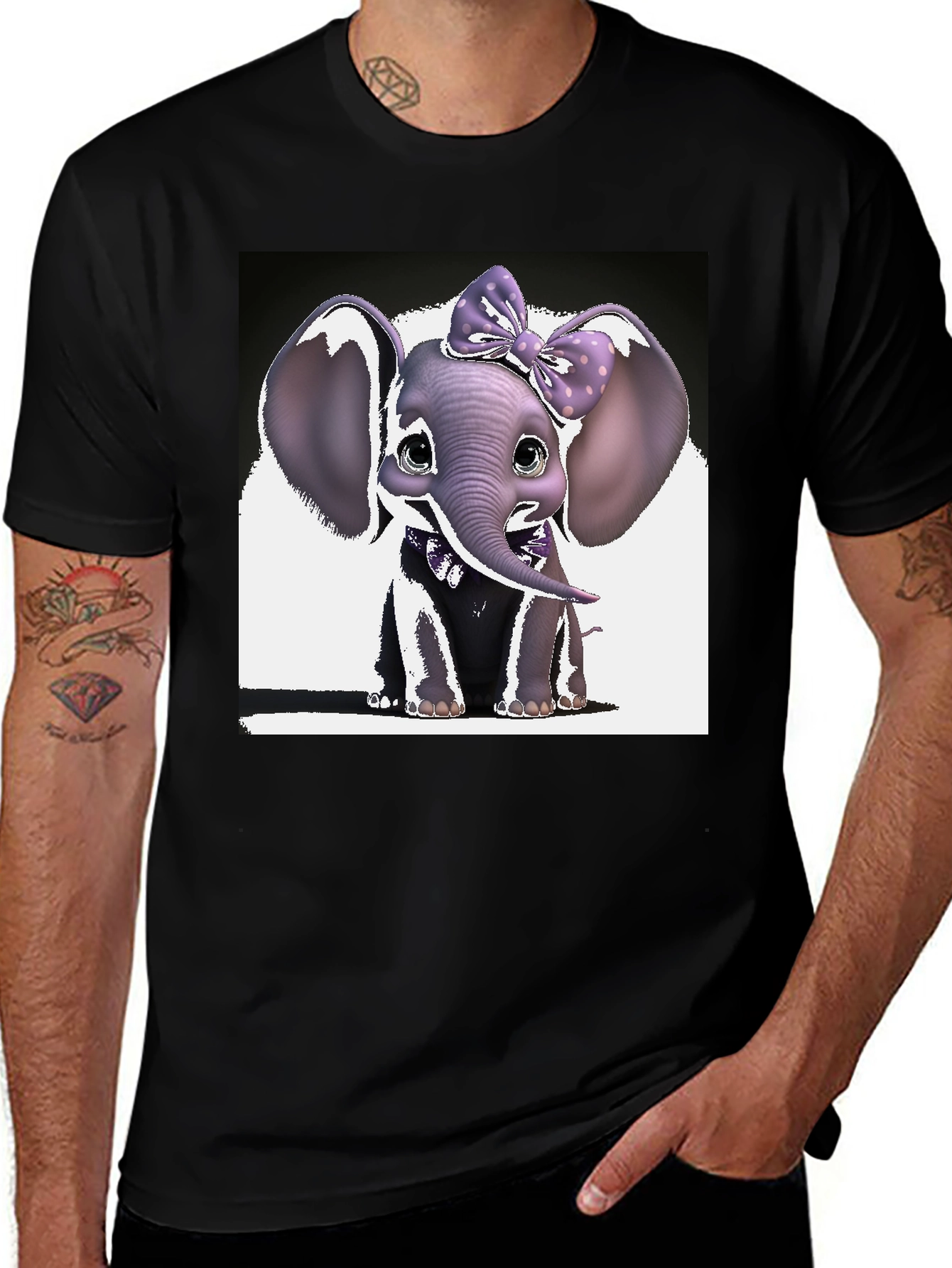 Variant 27 of Cute Elephant Bow T-Shirt