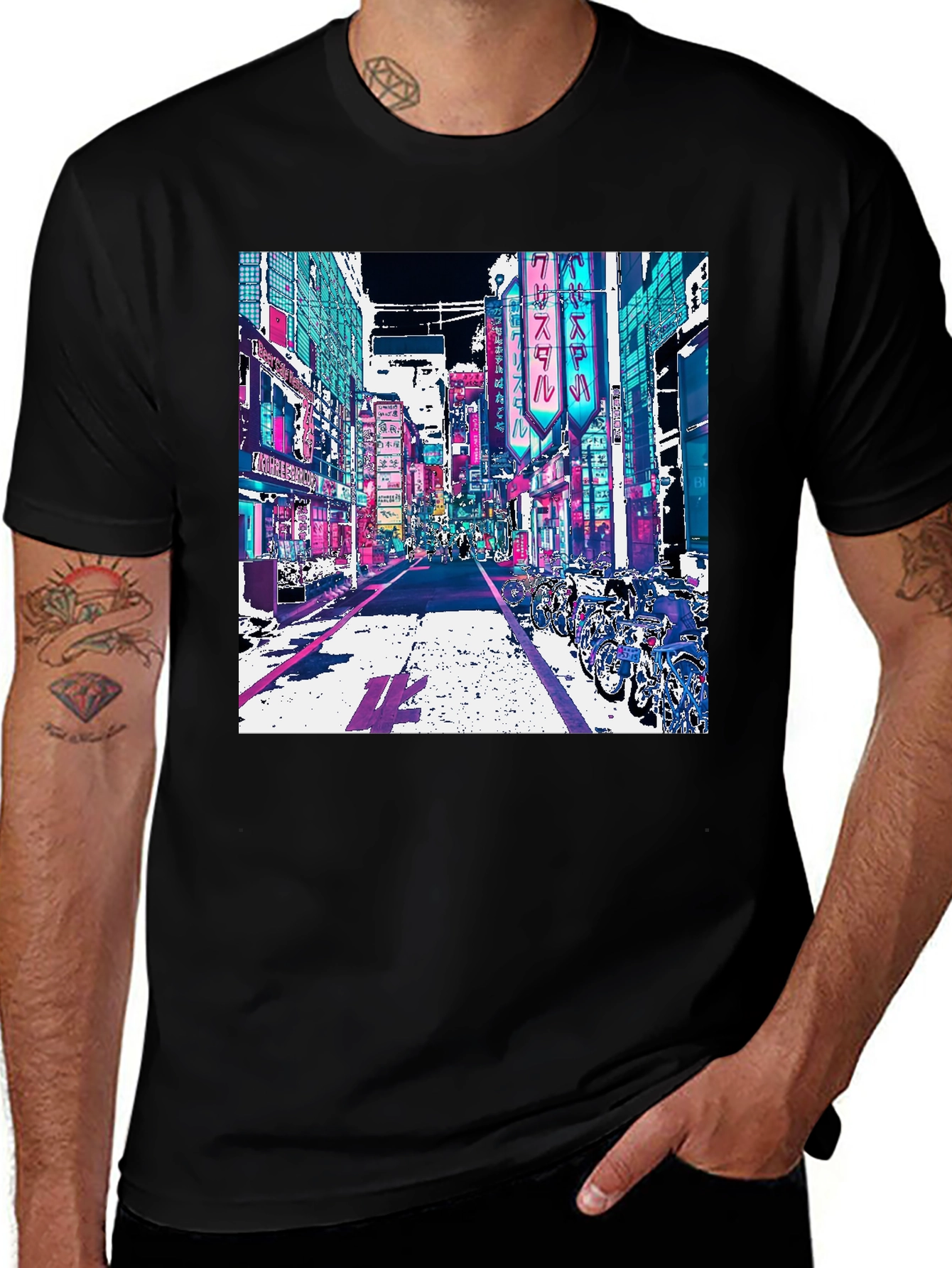 Variant 17 of Cyberpunk Tokyo Graphic Tee - Streetwear Style