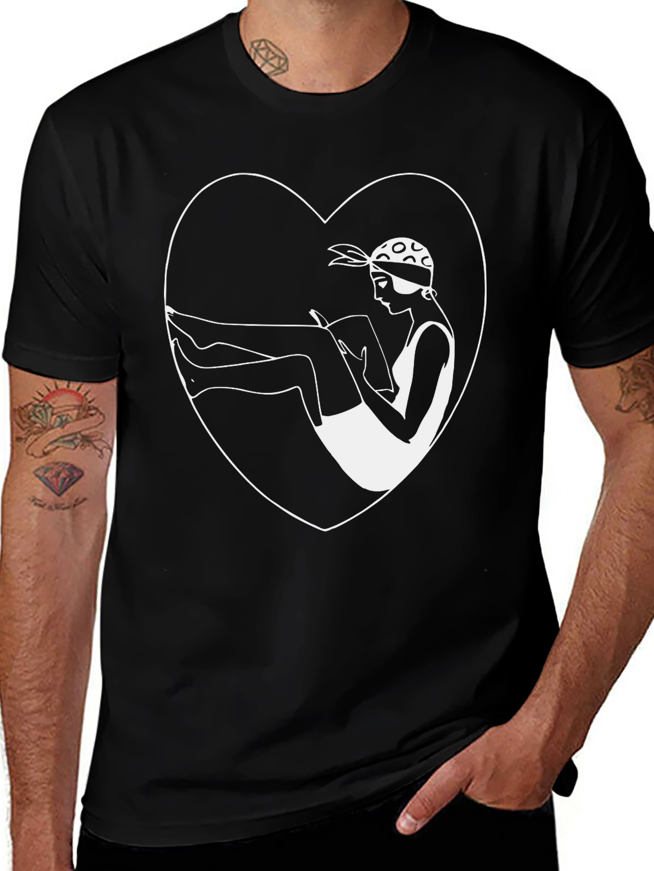 Variant 24 of Art Deco Reader Heart Graphic Tee