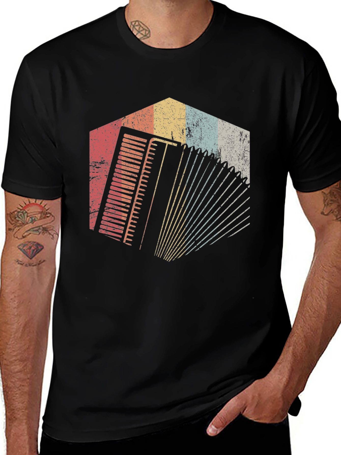 Variant 15 of Vintage Accordion Graphic Tee - Retro Style