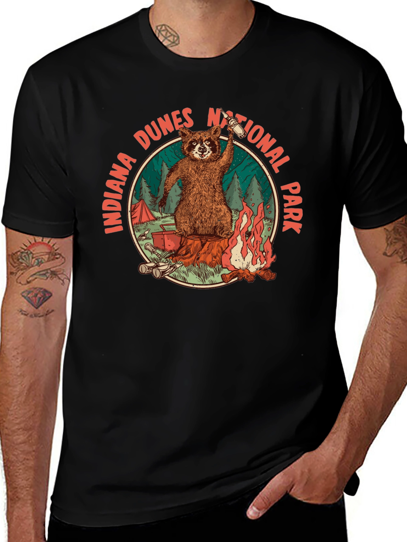 Indiana Dunes National Park Raccoon T-Shirt