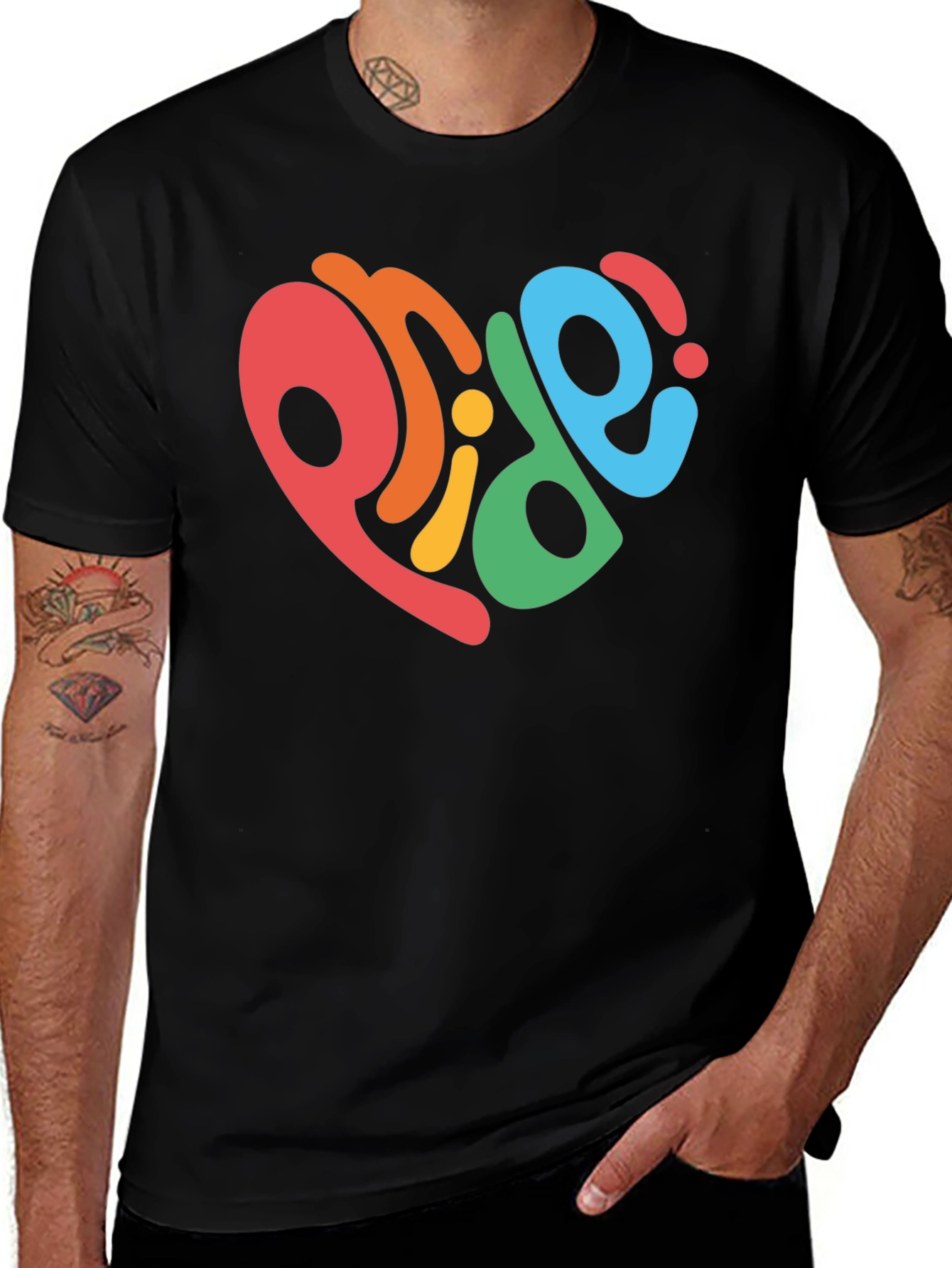 Variant 2 of Pride Heart Tee - Colorful LGBTQ+ Graphic T-Shirt