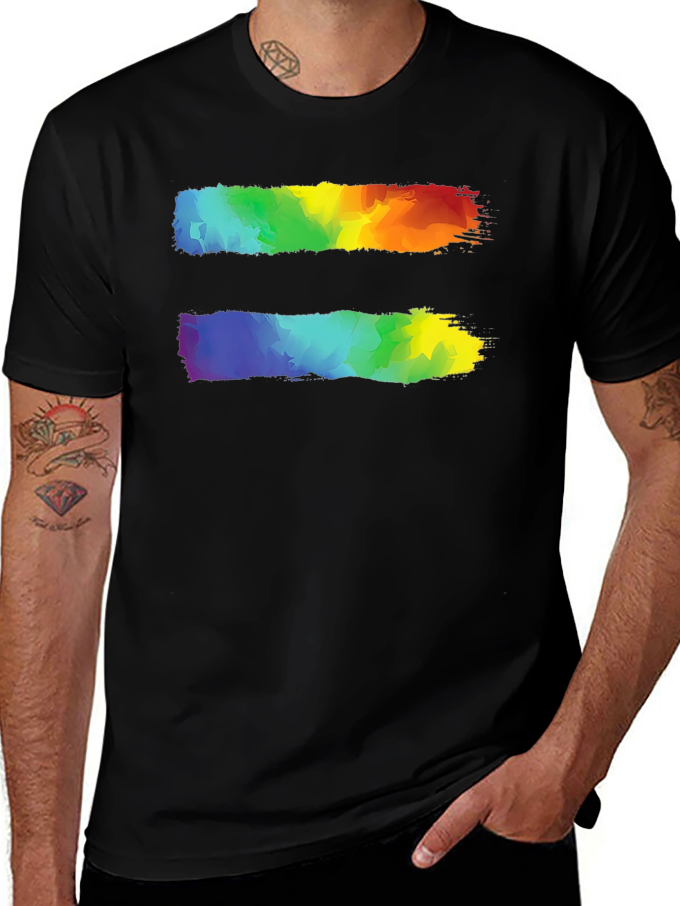Equality Rainbow Graphic T-Shirt - Black