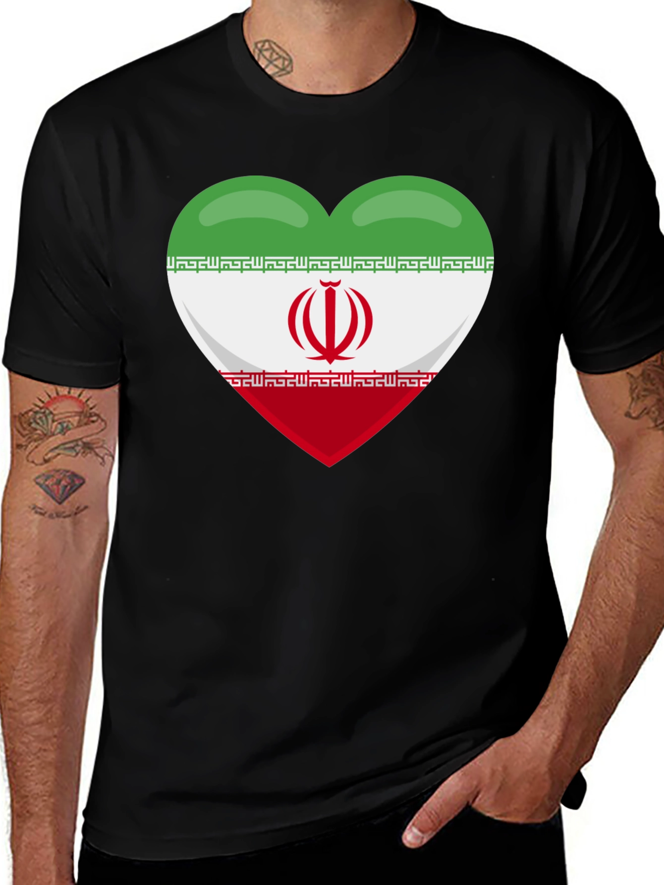 Iran Flag Heart T-Shirt - Show Your Love