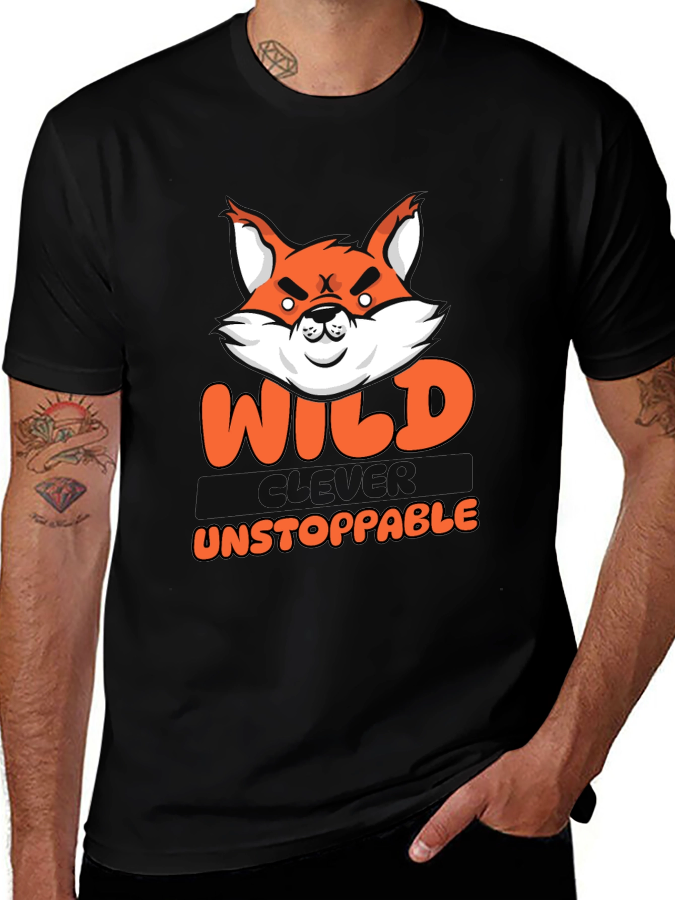 Variant 24 of Wild Fox Graphic T-Shirt - Unstoppable Style!