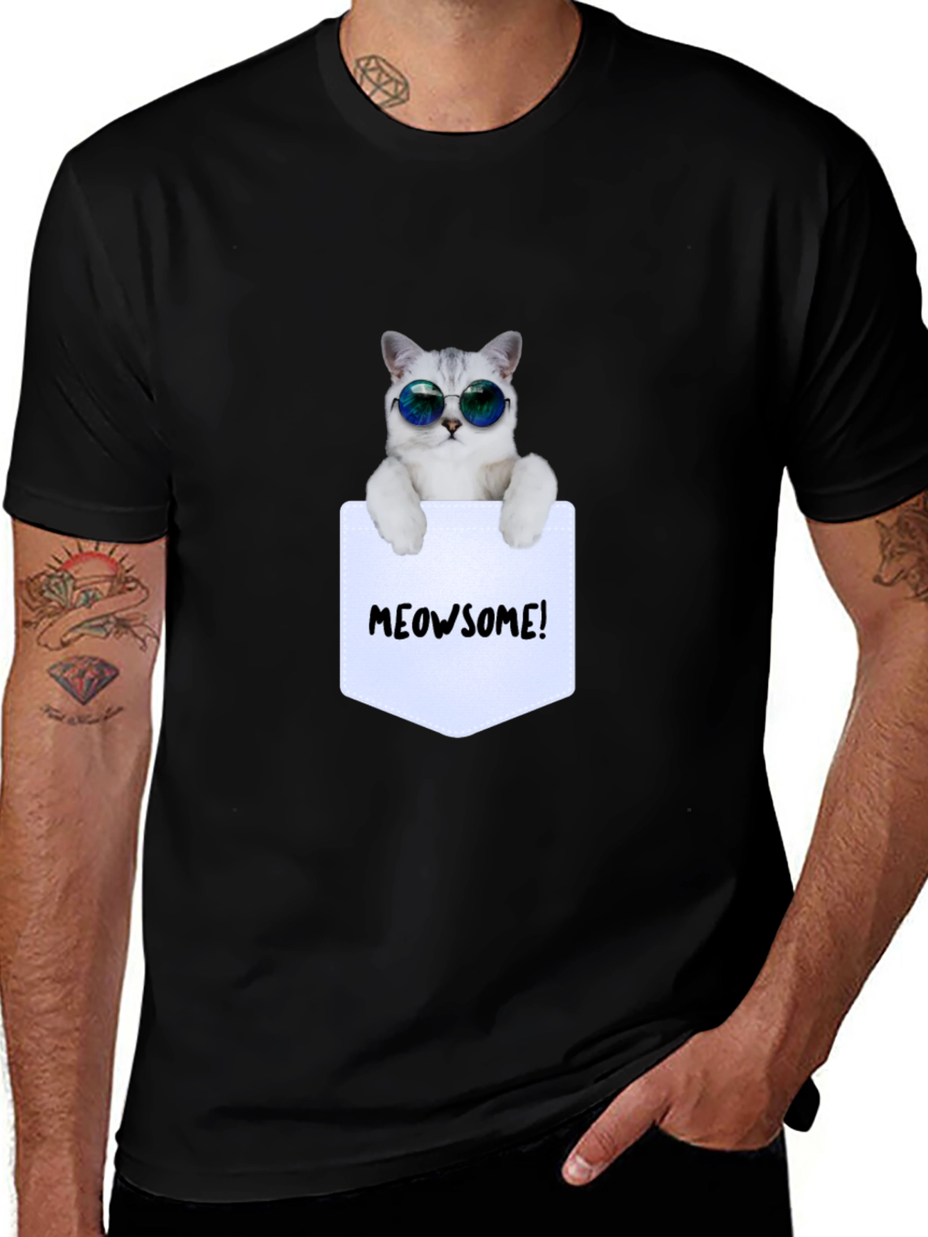 Variant 20 of Meowsome Cat Pocket T-Shirt