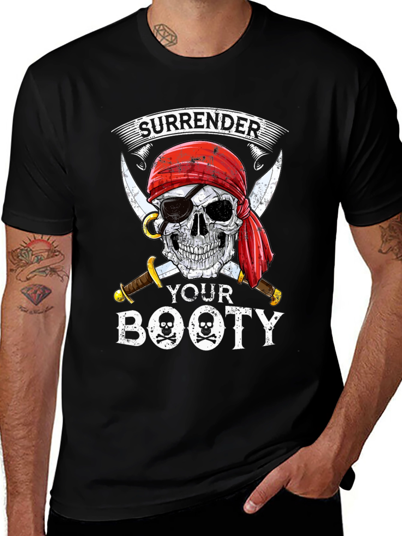 Variant 12 of Surrender Your Booty Pirate Skull T-Shirt