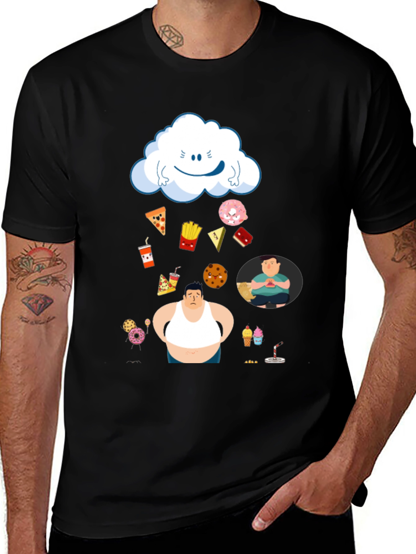 Variant 10 of Food Rain T-Shirt - Funny Design for Food Lovers