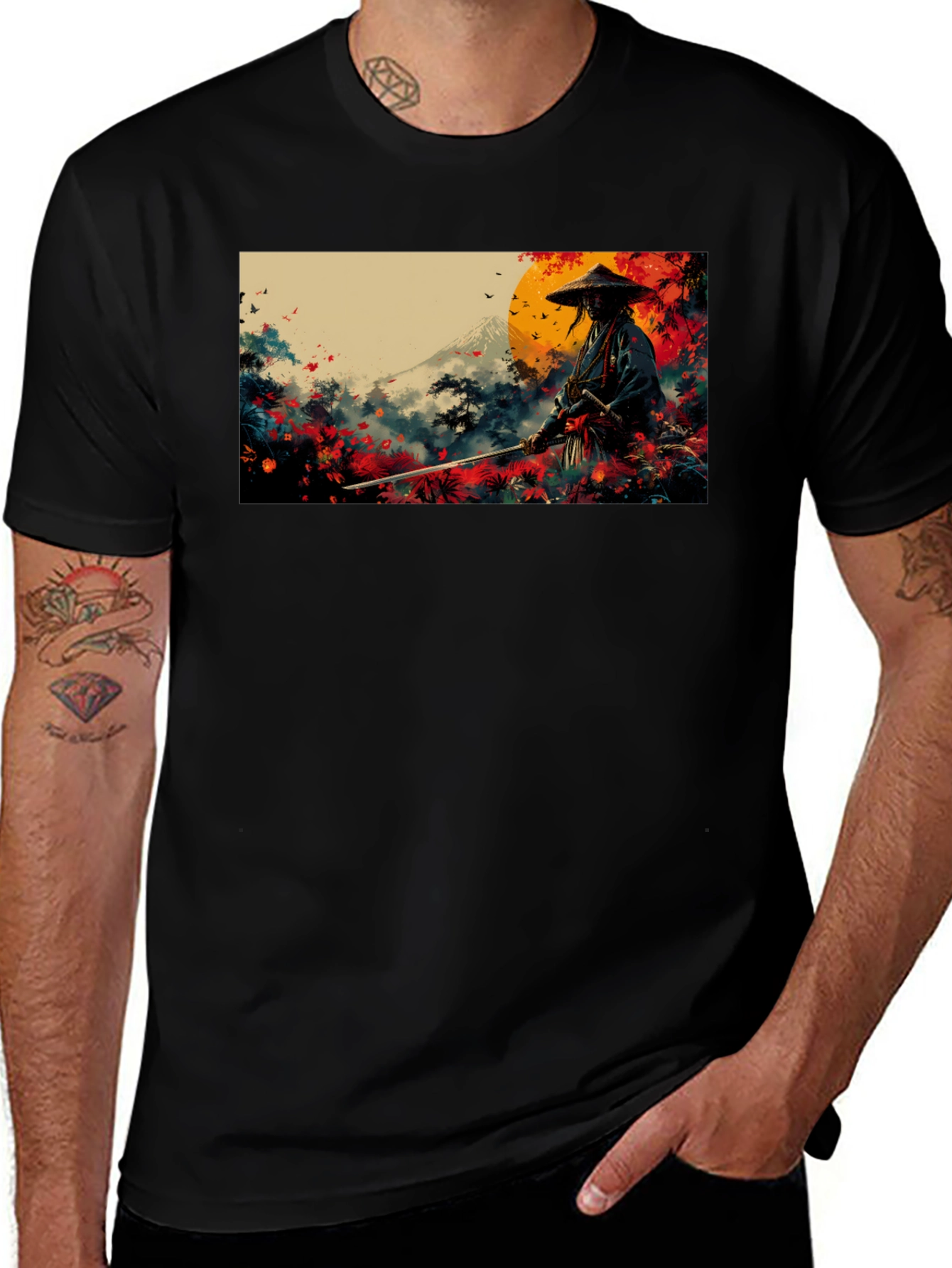 Variant 3 of Samurai Graphic Print T-Shirt