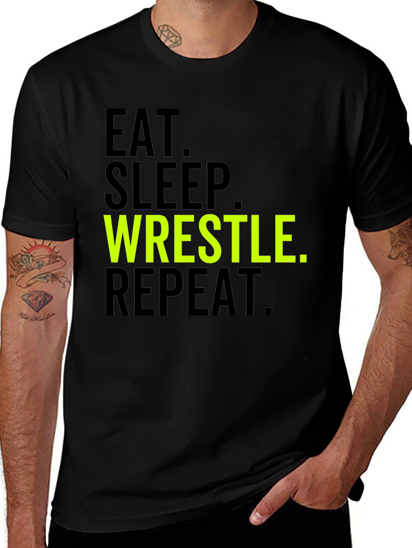 Variant 21 of Eat Sleep Wrestle Repeat Graphic Tee