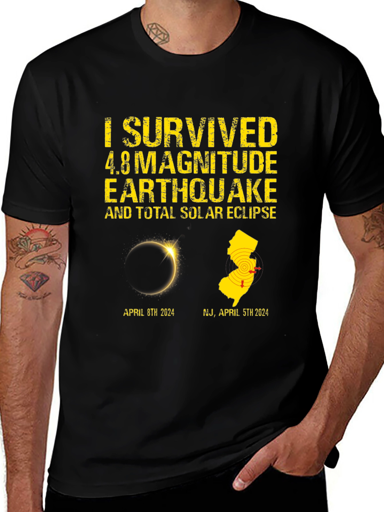 I Survived 4.8 Earthquake & Solar Eclipse T-Shirt