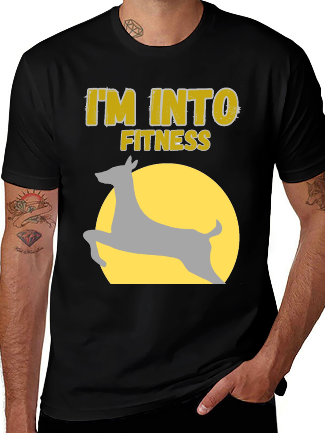 Variant 23 of Fitness Lover T-Shirt: I'm Into Fitness, Deer