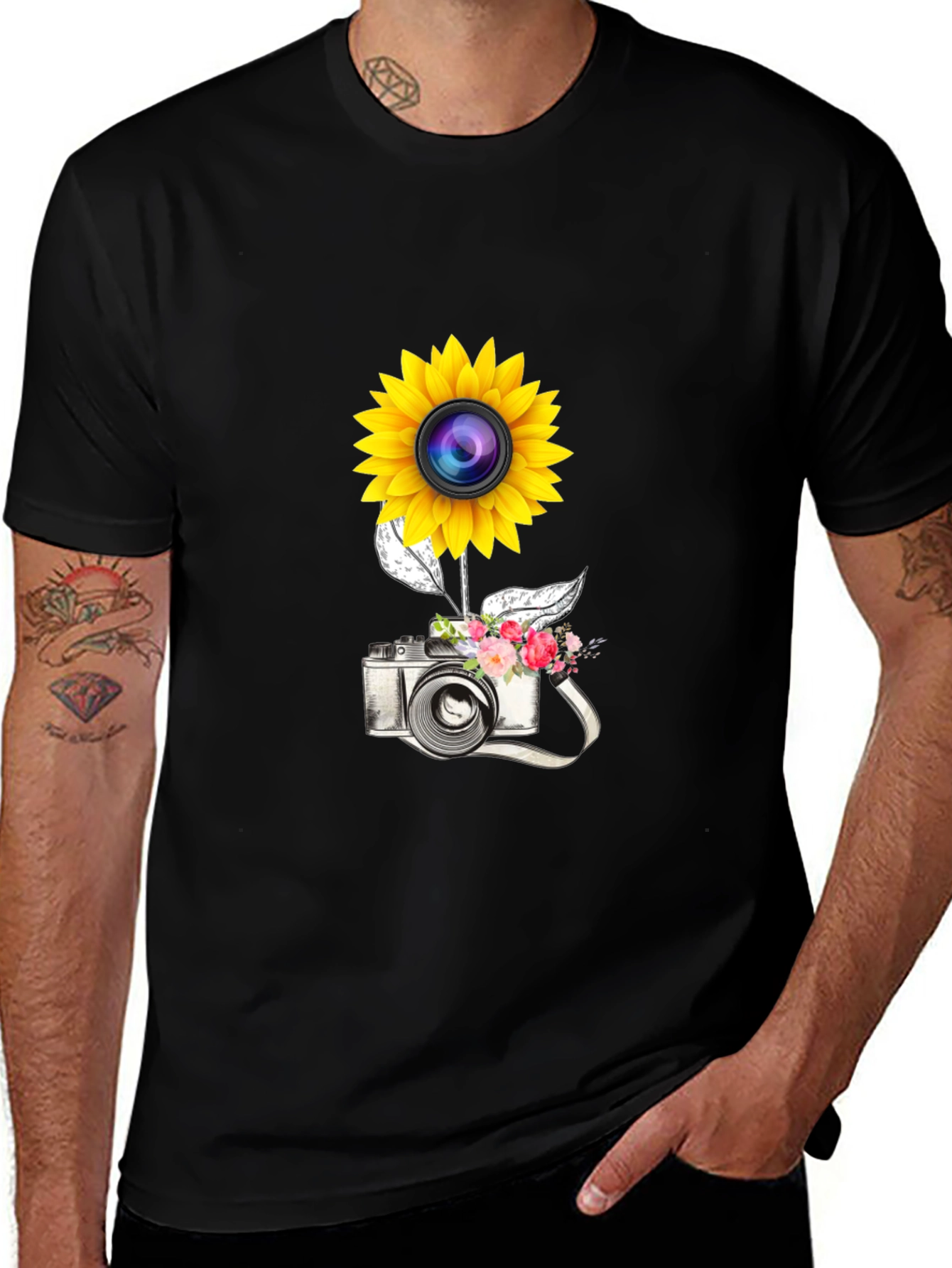 Variant 23 of Sunflower Camera Graphic Tee