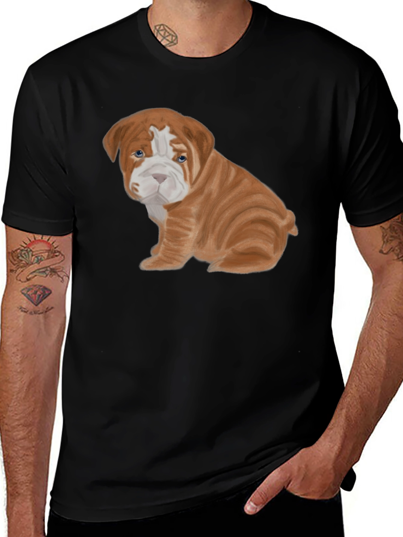 Variant 17 of Bulldog Puppy Tee - Cute Dog Graphic T-Shirt