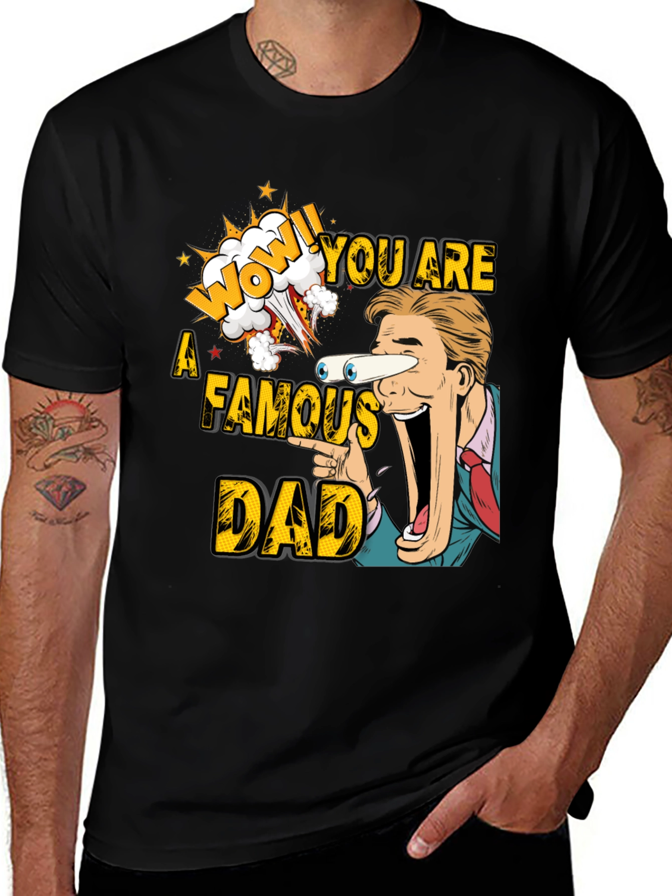 Black Funny Famous Dad T-Shirt  main image