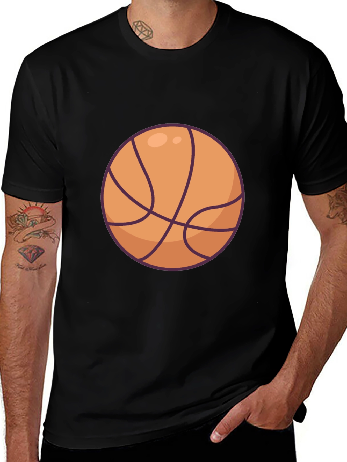 Variant 13 of Basketball Graphic Black T-Shirt