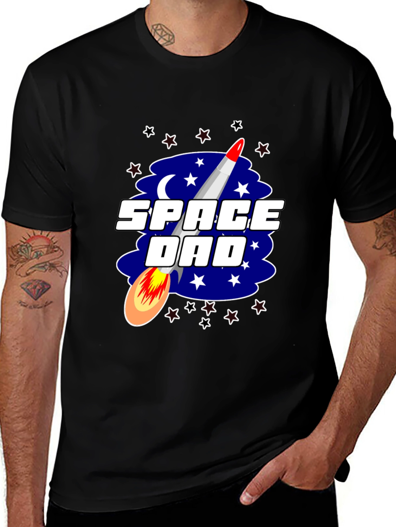 Space Dad T-Shirt - Rocket Design