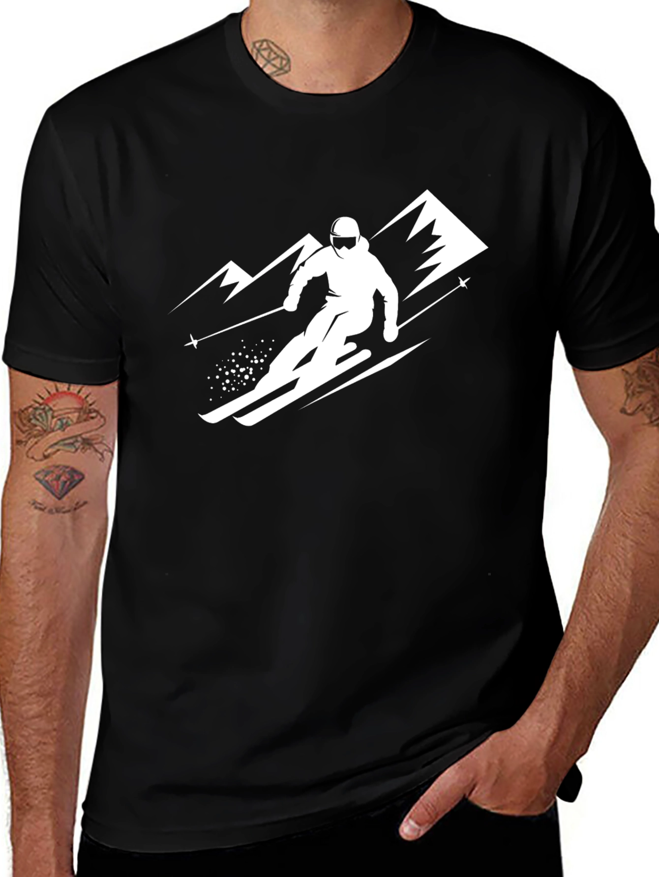 Variant 15 of Skiing Adventure Tee - Black